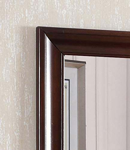 Glory Furniture Full Length Bedroom Mirror in Cappuccino Finish - Elegant Standing Mirror for Dressing Room, Bedroom Decor & Vanity Makeup