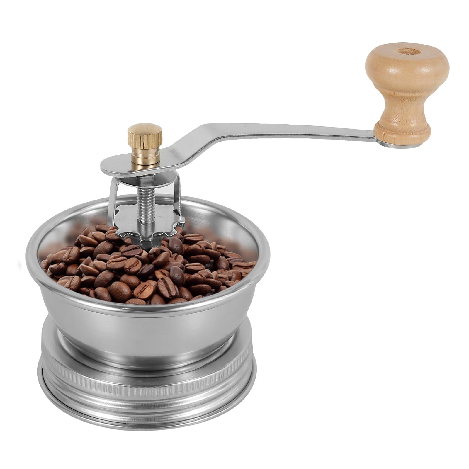 Premium Manual Coffee Grinder for Mason Jars - Stainless Steel Crank Handle & Detachable Lid - Compatible with Regular & Wide Mouth Jars (70mm) - Perfect for Camping, Travel & Home Brewing