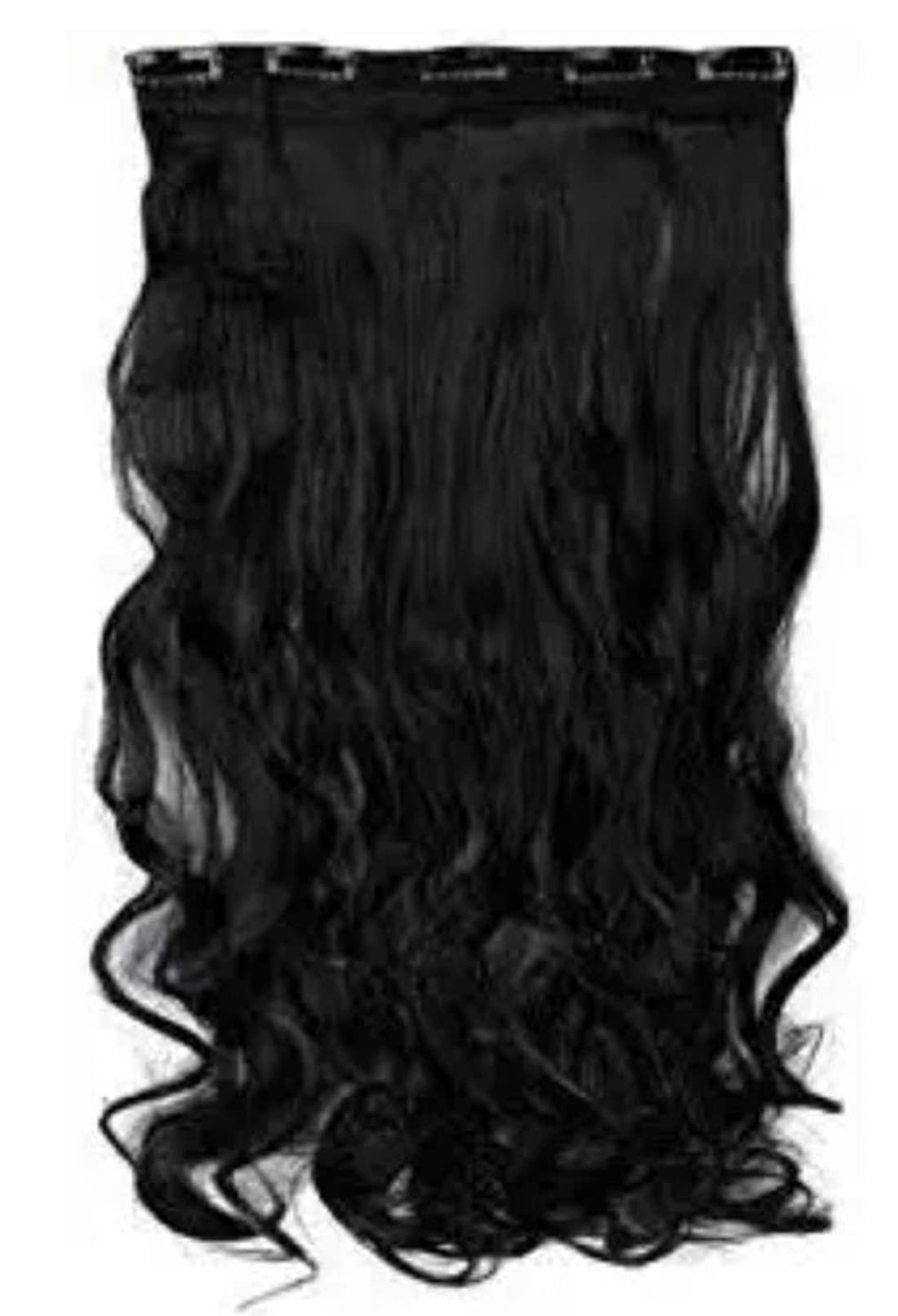 Abrish 24 Inch Long Curly Black Human Hair Extensions for Women - Natural Looking Synthetic Hair Weave for Girls | Perfect for Daily Wear, Parties & Special Occasions