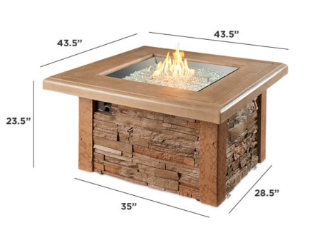 The Outdoor Greatroom Company Sierra Square Gas Fire Pit Table - Outdoor Patio Heater for Backyard, Deck, and Garden - Perfect for Entertaining and Relaxing