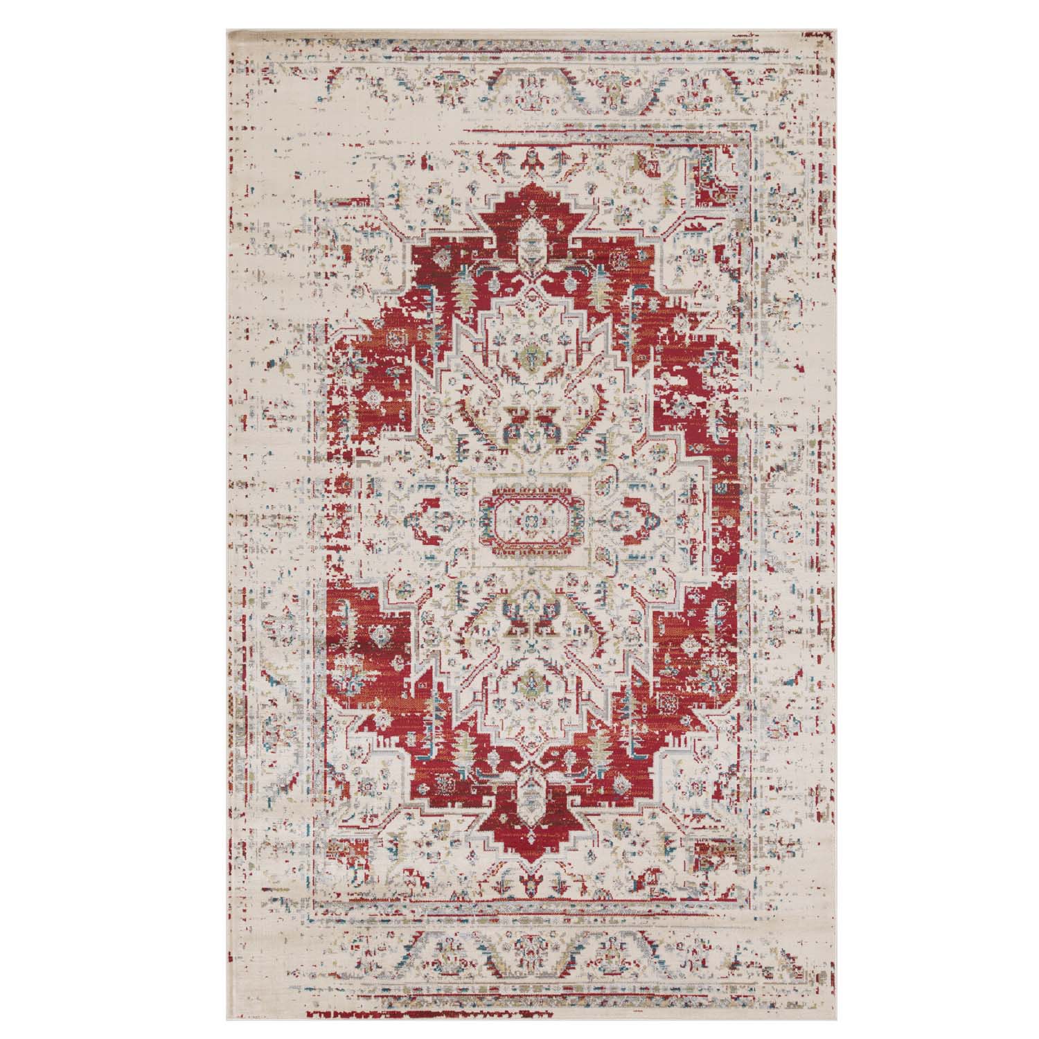 Marquis Modern Farmhouse Medallion Indoor Area Rug - Non-Slip Living Room Carpet for Home Decor, Bedroom & Office | Soft & Durable Floor Mat