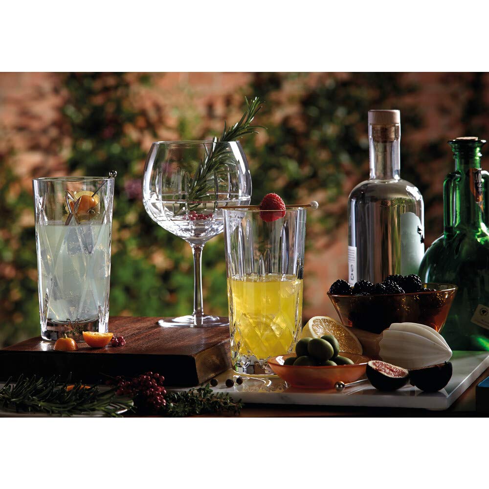 Waterford Gin Journeys Lismore Highball Glass Set of 2 - Premium Crystal Cocktail Glasses for Gin & Tonic, Whiskey, Iced Tea - Perfect for Home Bar, Entertaining & Gift Giving