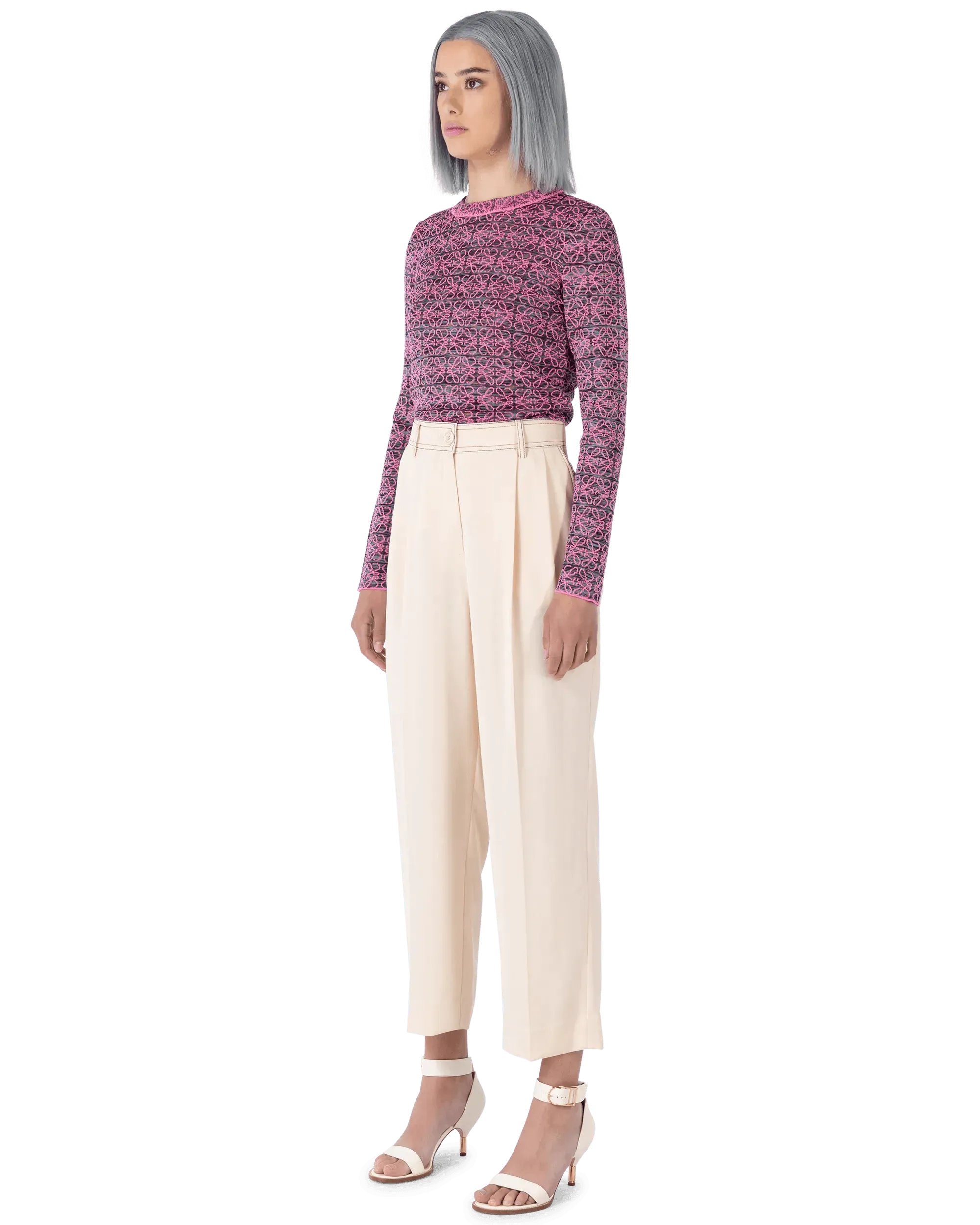 Stylish Anagram Jacquard Logo Top for Women | Trendy & Comfortable Blouse | Perfect for Casual Outings, Office Wear & Date Nights