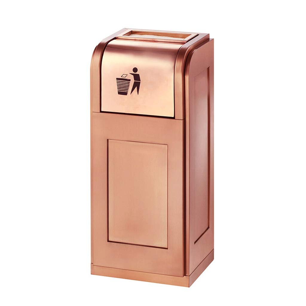 Premium Metal Flip Lid Trash Can - Outdoor/Indoor Garbage Bin with Ashtray & Recycling Compartment | All-Weather Dustbin for Hotel Lobby, Office Corridor, Home & Garden Waste Management | Perfect for Recycling, Composting & Paper Storage