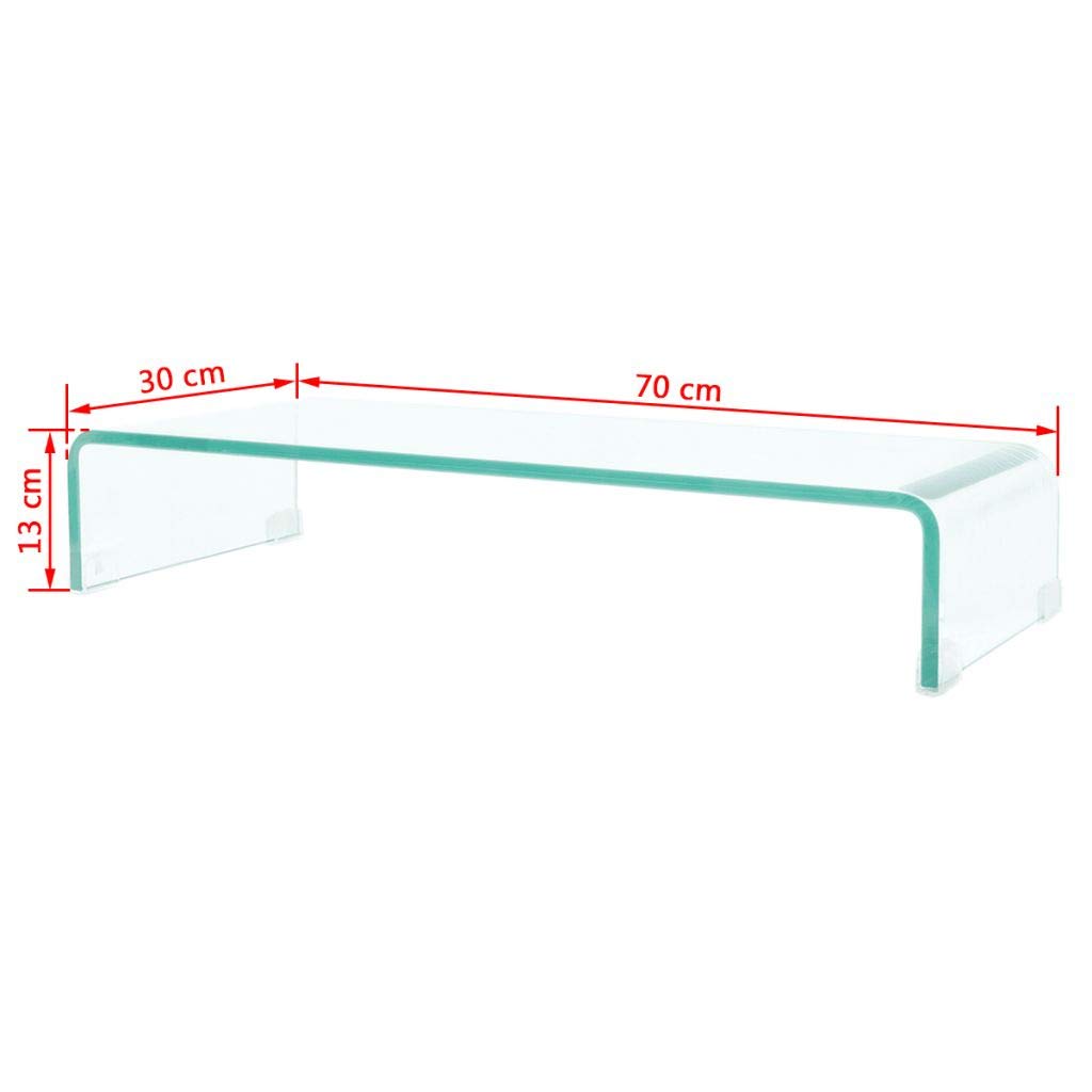 FAMIROSA Clear Glass Monitor Stand Riser - 27.6