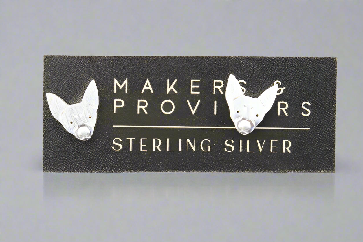 Sterling Silver Chihuahua Face Stud Earrings - Perfect for Casual Wear, Gifts, and Dog Lover Accessories