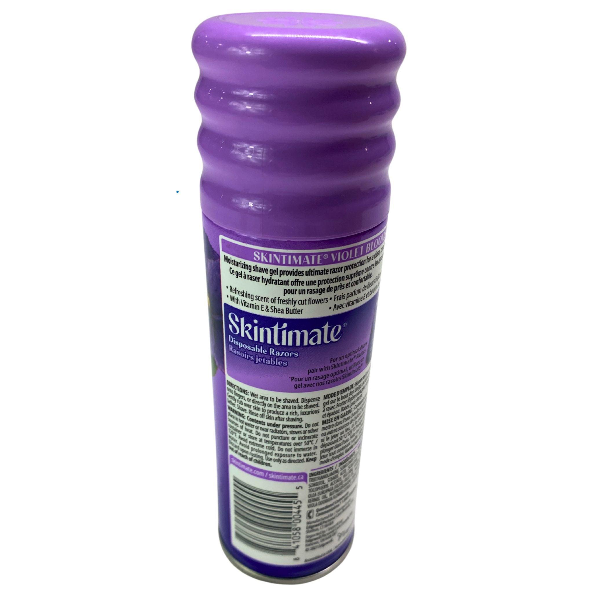 Skintimate Violet Blooms Moisturizing Shave Gel with Vitamin E & Shea Butter - 7oz (Pack of 50) - Smooth Legs & Soft Skin for Women's Daily Shaving Routine