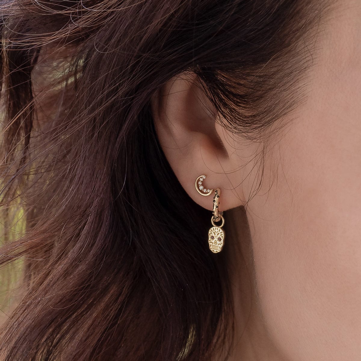 Starry Black Diamond Huggie Earrings for Women - Elegant & Hypoallergenic Hoop Earrings for Daily Wear, Parties & Special Occasions