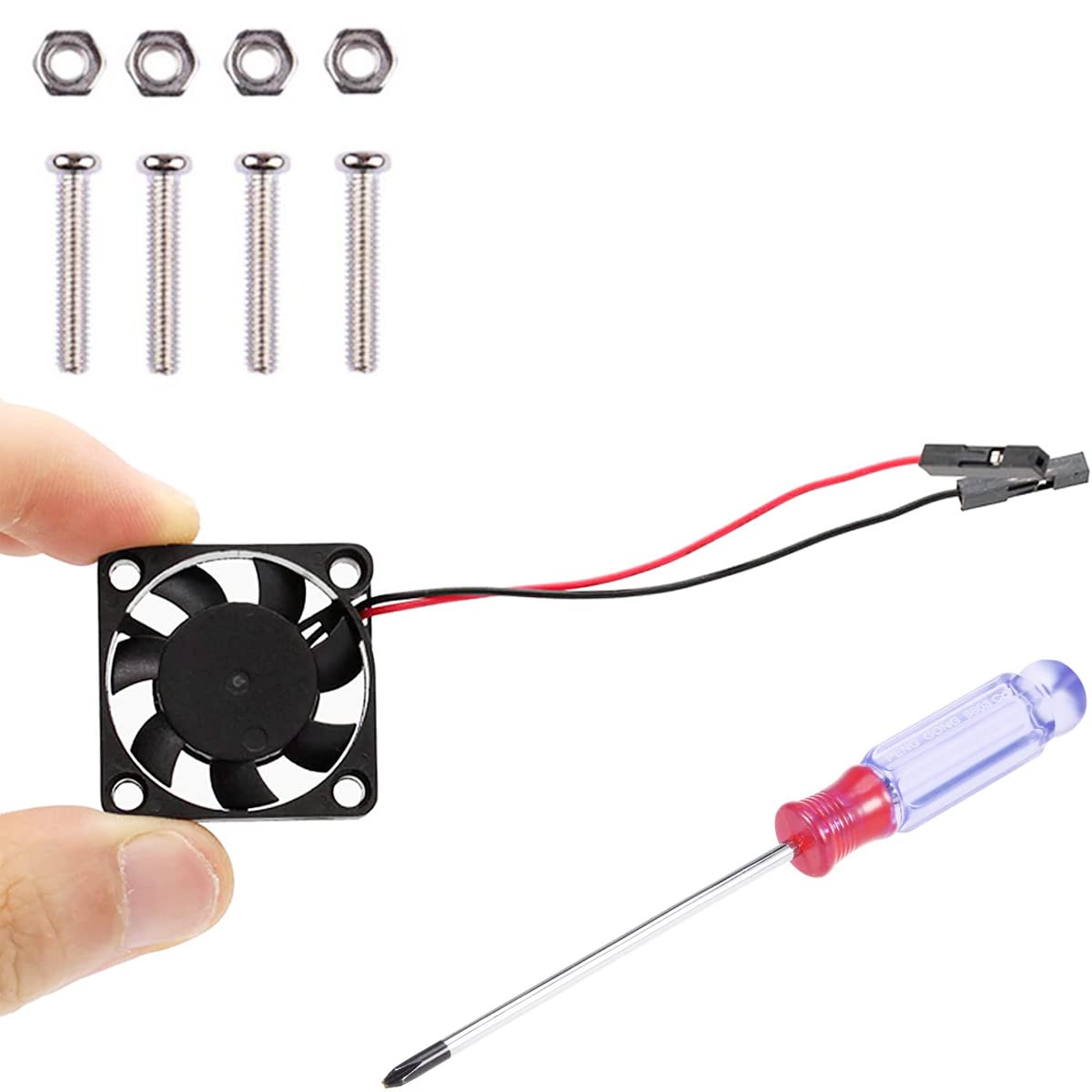 2 Pack 30x30x7mm DC 5V Brushless Cooling Fan with Heatsink & Screw Kit for Raspberry Pi 4 Model B - Perfect for Overclocking, Gaming & DIY Electronics Projects