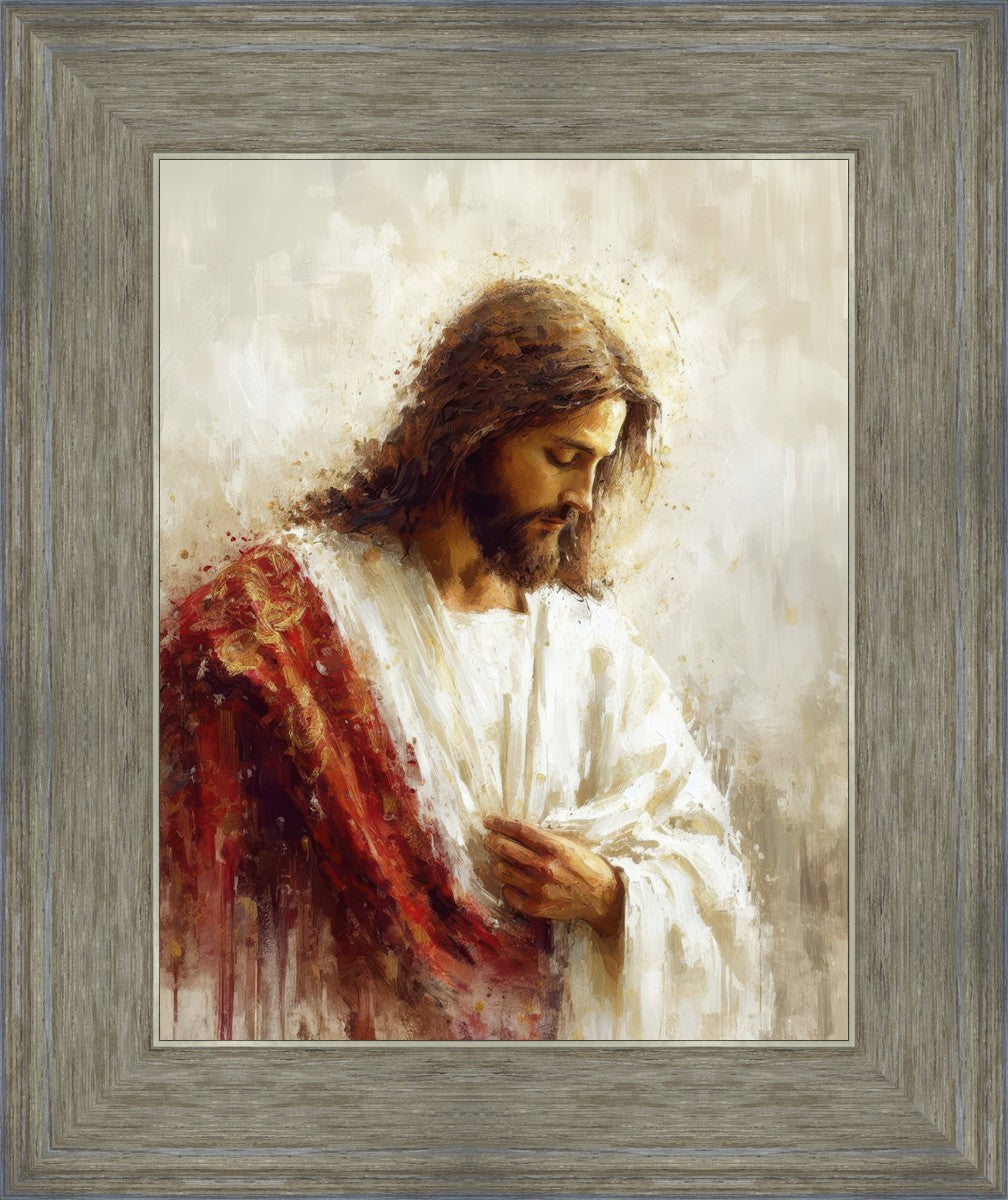 Jesus Christ in Red Robes - Religious Wall Art for Home & Church Decor - Perfect for Prayer Rooms, Sunday Schools & Christian Gifts