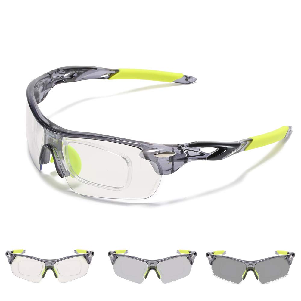Photochromic Cycling Sunglasses for Men & Women - UV Protection, Anti-Glare Motorcycle Running Fishing Glasses for Outdoor Sports & Active Lifestyle