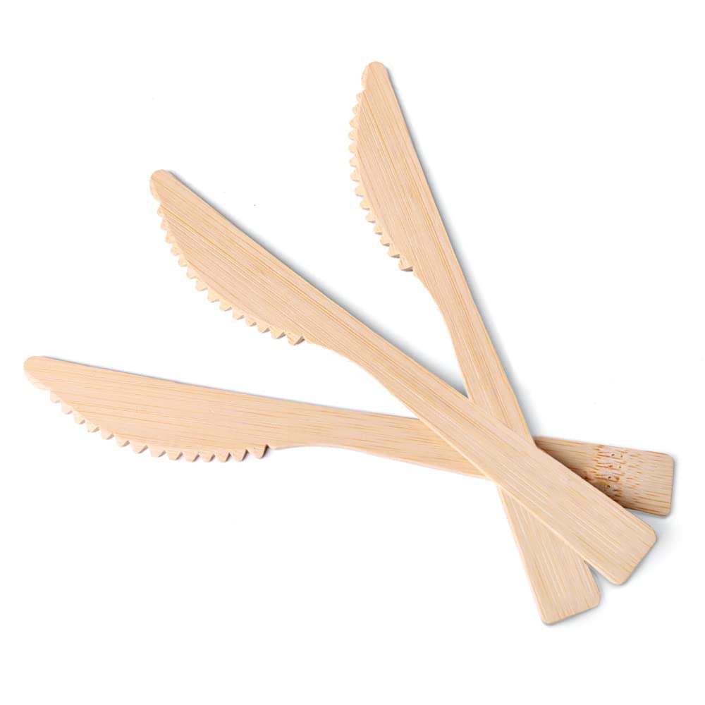 Eco-Friendly Bamboo Cutlery Set - 2400PK 100% Biodegradable Compostable Disposable Knives (6.7