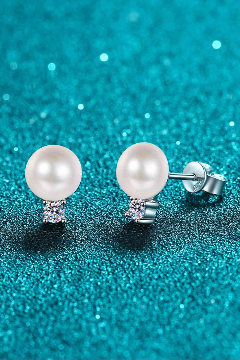 Moissanite & Freshwater Pearl Stud Earrings for Women - Elegant Hypoallergenic Jewelry for Weddings, Parties & Everyday Wear