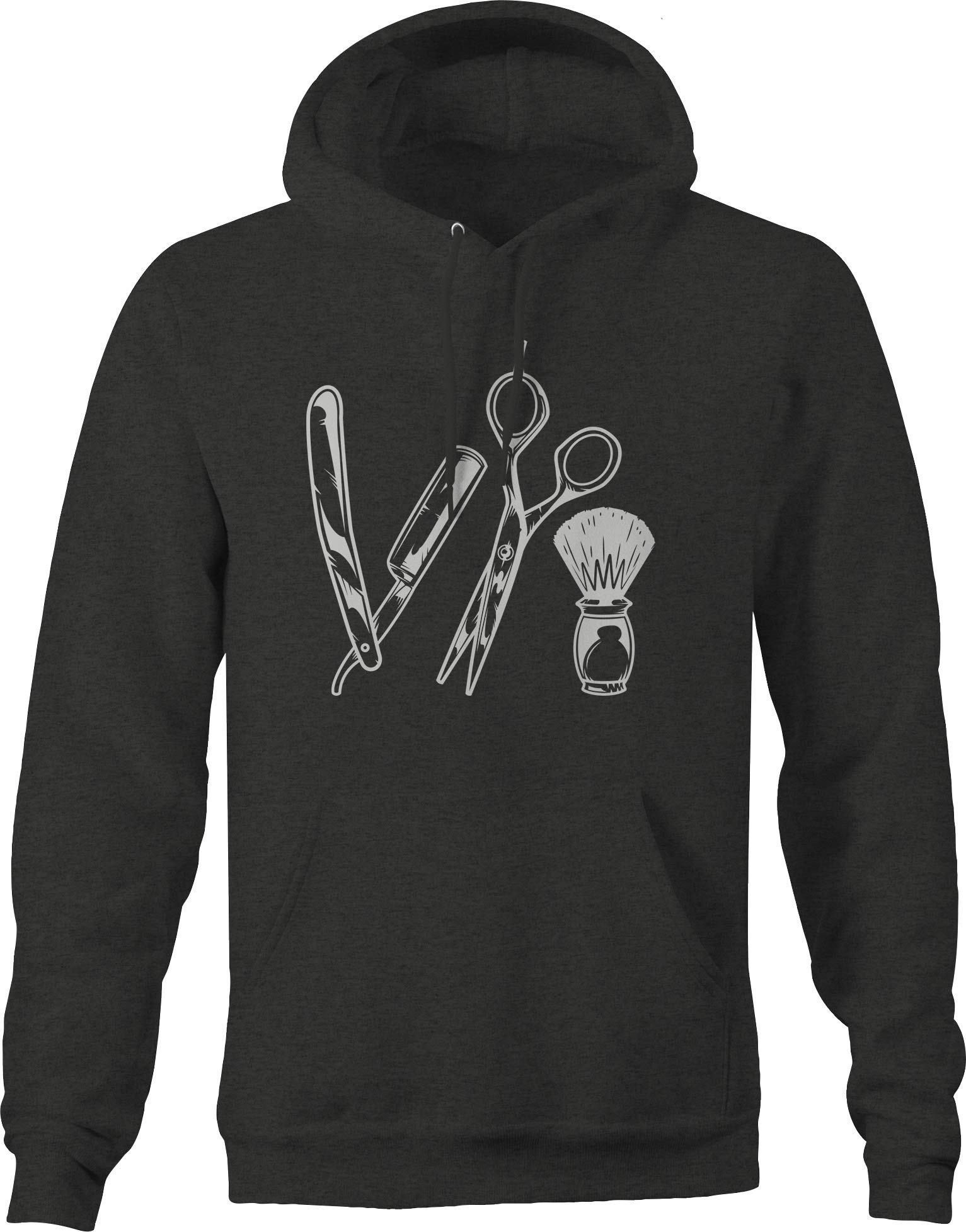Professional Haircut Kit - Electric Shaver, Barber Scissors, Styling Brush & Men's Dark Grey Hoodie Set | Perfect for Home Haircuts, Barber Shops & Gifts for Hairstylists