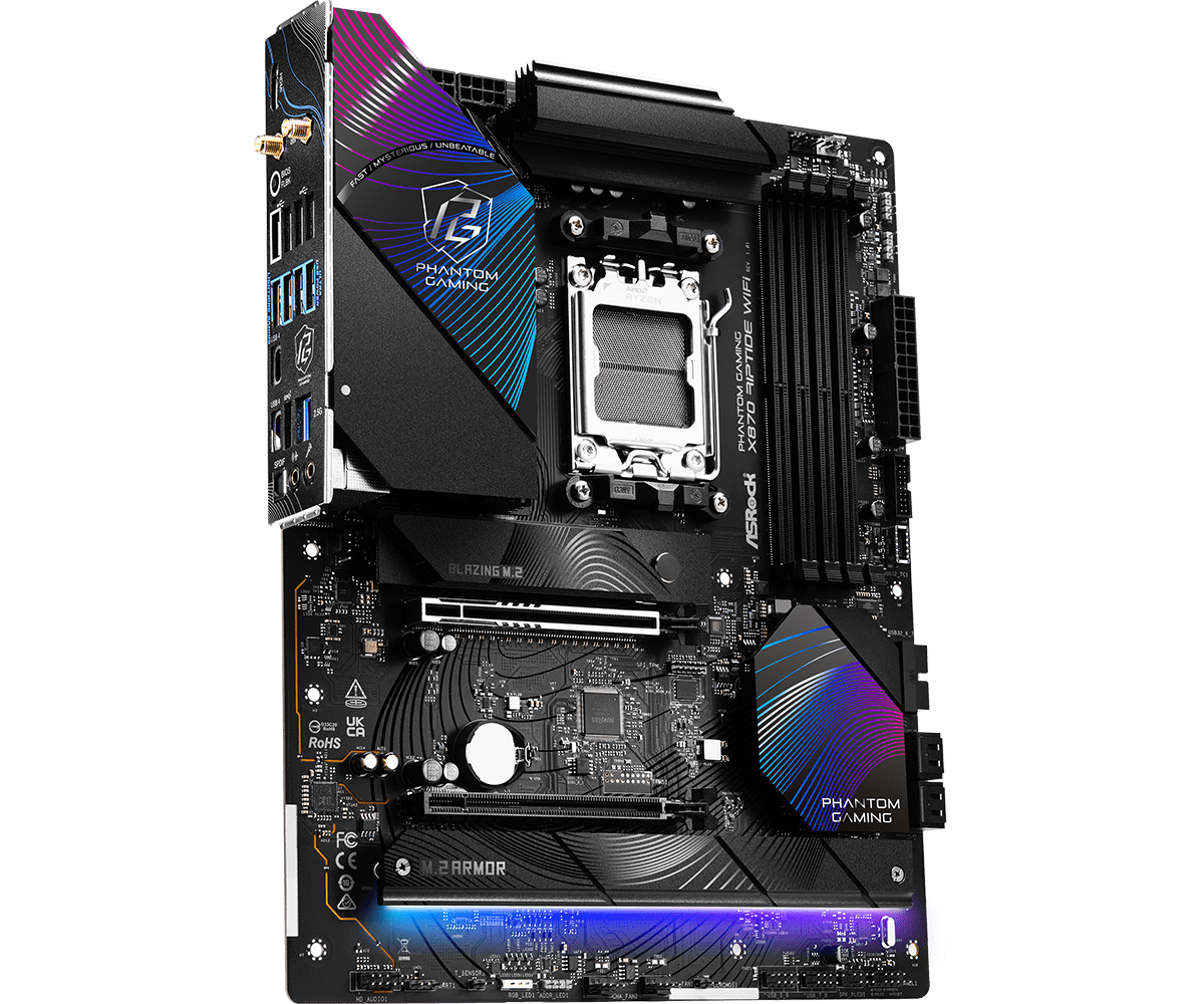 ASRock X870 Riptide WiFi AMD AM5 DDR5 ATX Gaming Motherboard - High Performance for PC Builds, Streaming & Content Creation
