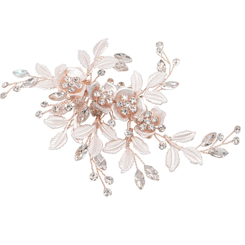 Rose Gold Bridal Hair Clip with Swarovski Crystals - Elegant Wedding Hair Accessory for Brides, Bridesmaids & Prom | Perfect for Weddings, Parties & Special Occasions