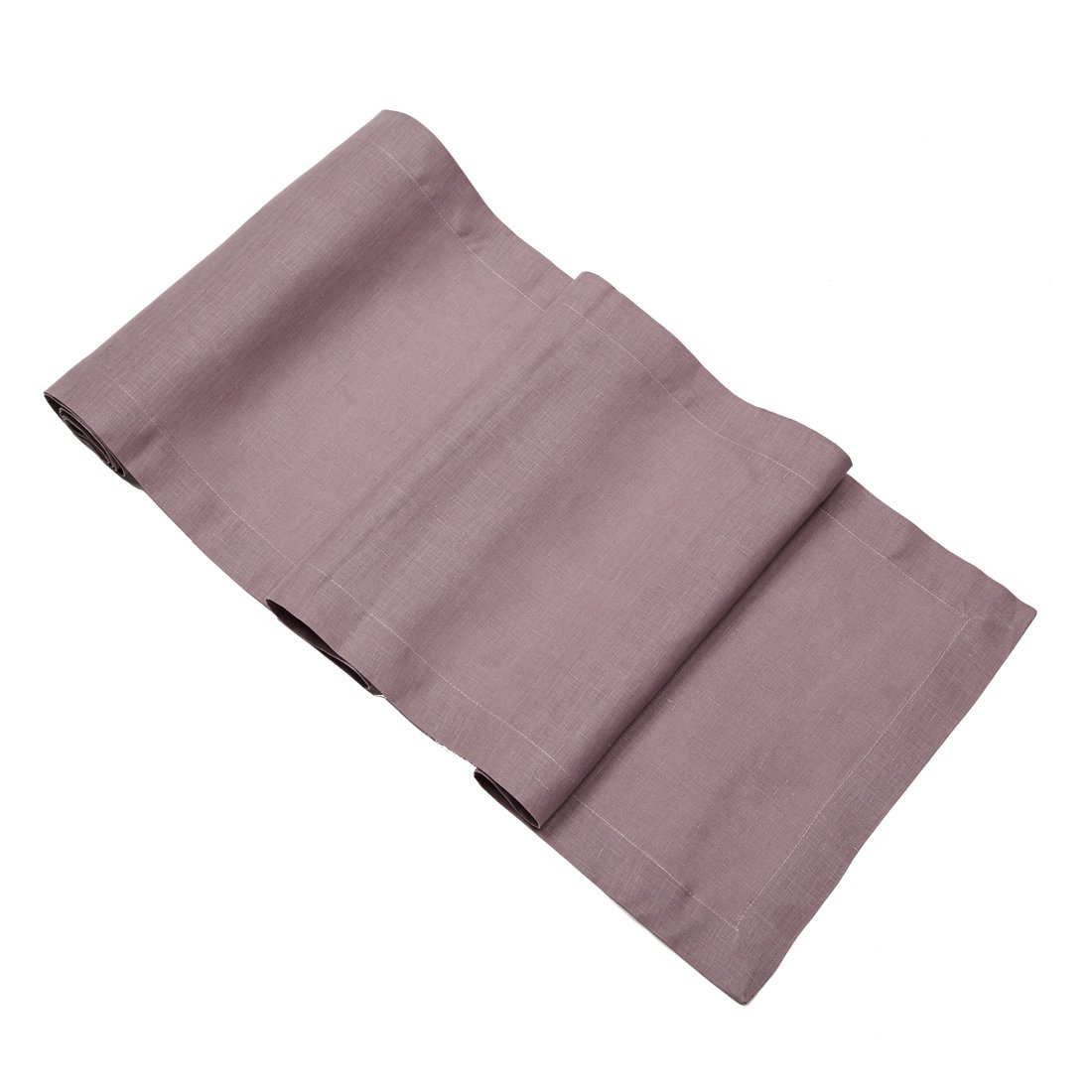 Heather Lilac Linen Table Runner 14x108 Inches - Luxury Italian Linen Handmade in USA - Perfect for Dining Tables, Weddings & Home Decor