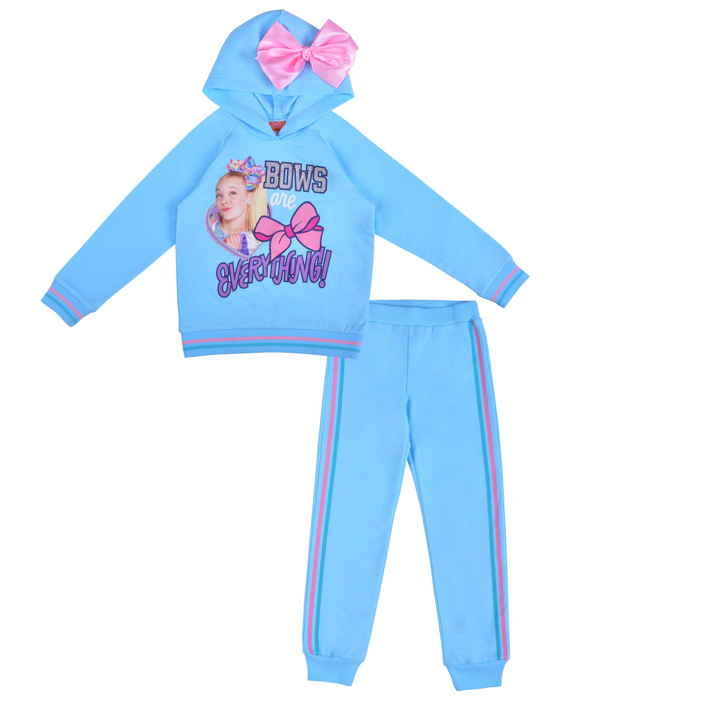 Nickelodeon Jojo Siwa Girls Hoodie and Jogger Set - Blue 2-Piece Outfit for Toddlers & Little Kids | Cute Casual Wear for Playdates, Birthday Parties & School Activities