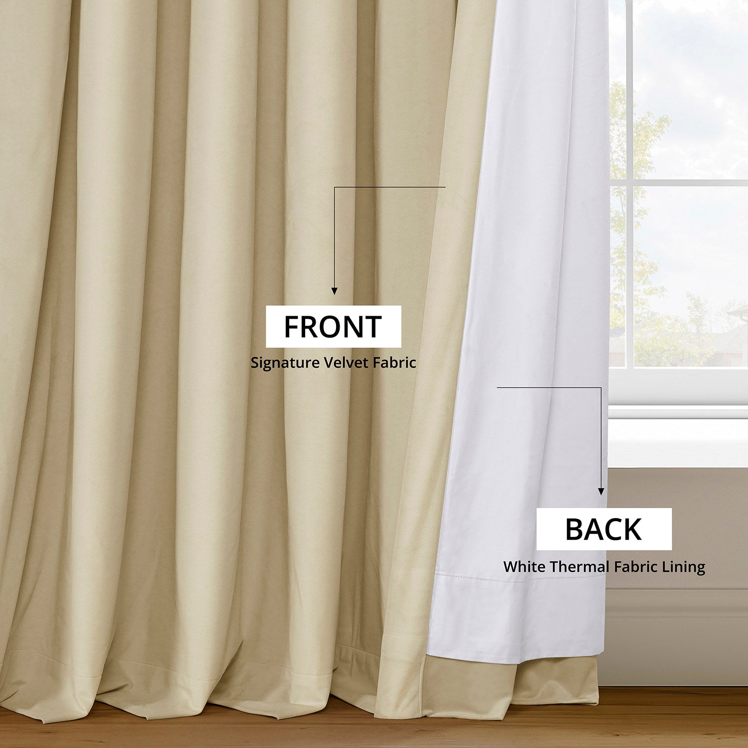 Extra Wide Blackout Curtains for Bedroom - Soft Velvet Thermal Insulated Drapes, Noise Reducing & Light Blocking, Neutral Ground Signature Collection (84x96 Inch) - Perfect for Home Theater, Nursery & Shift Workers