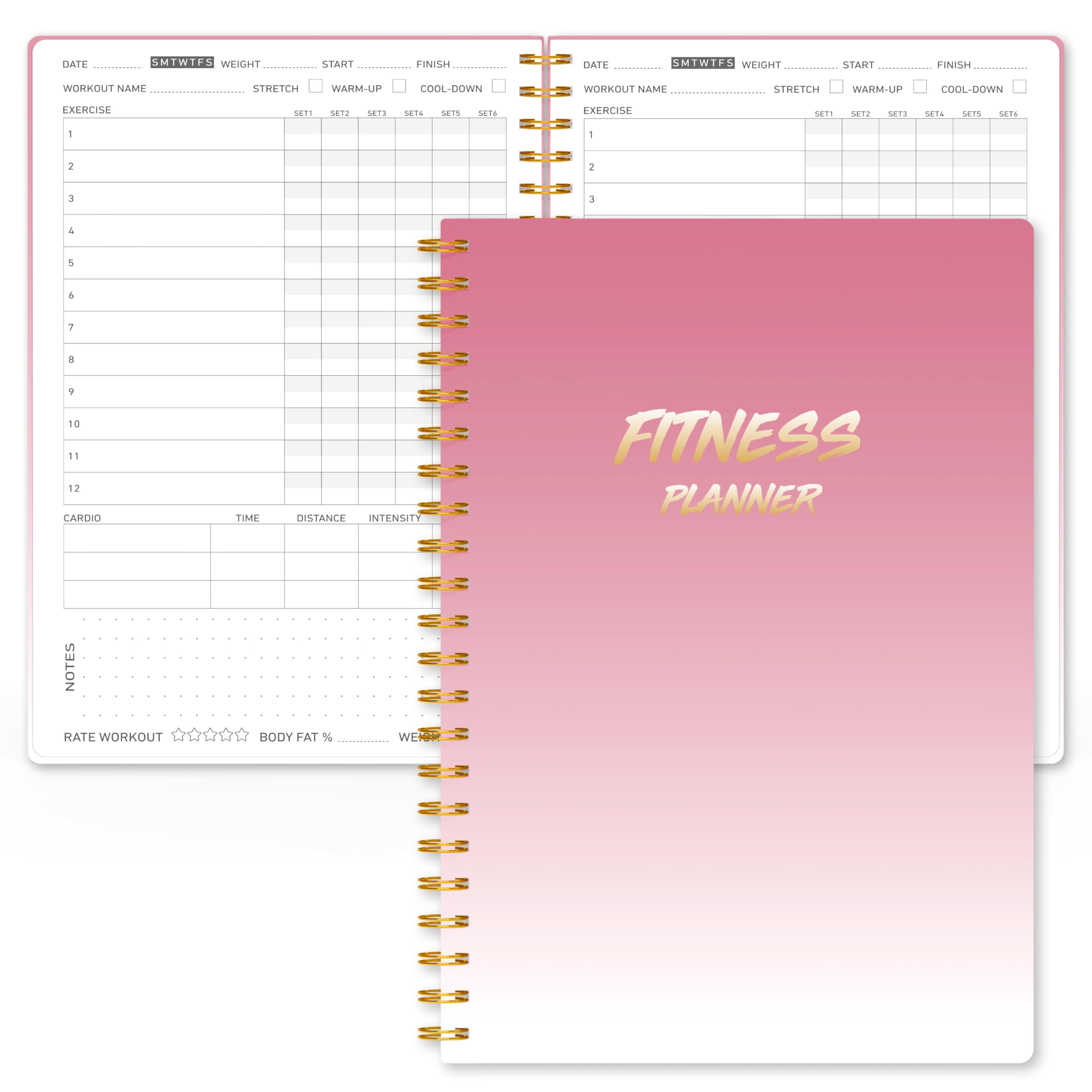 Fitness Journal Workout Planner - A5 Gym Log Book for Home & Gym Training