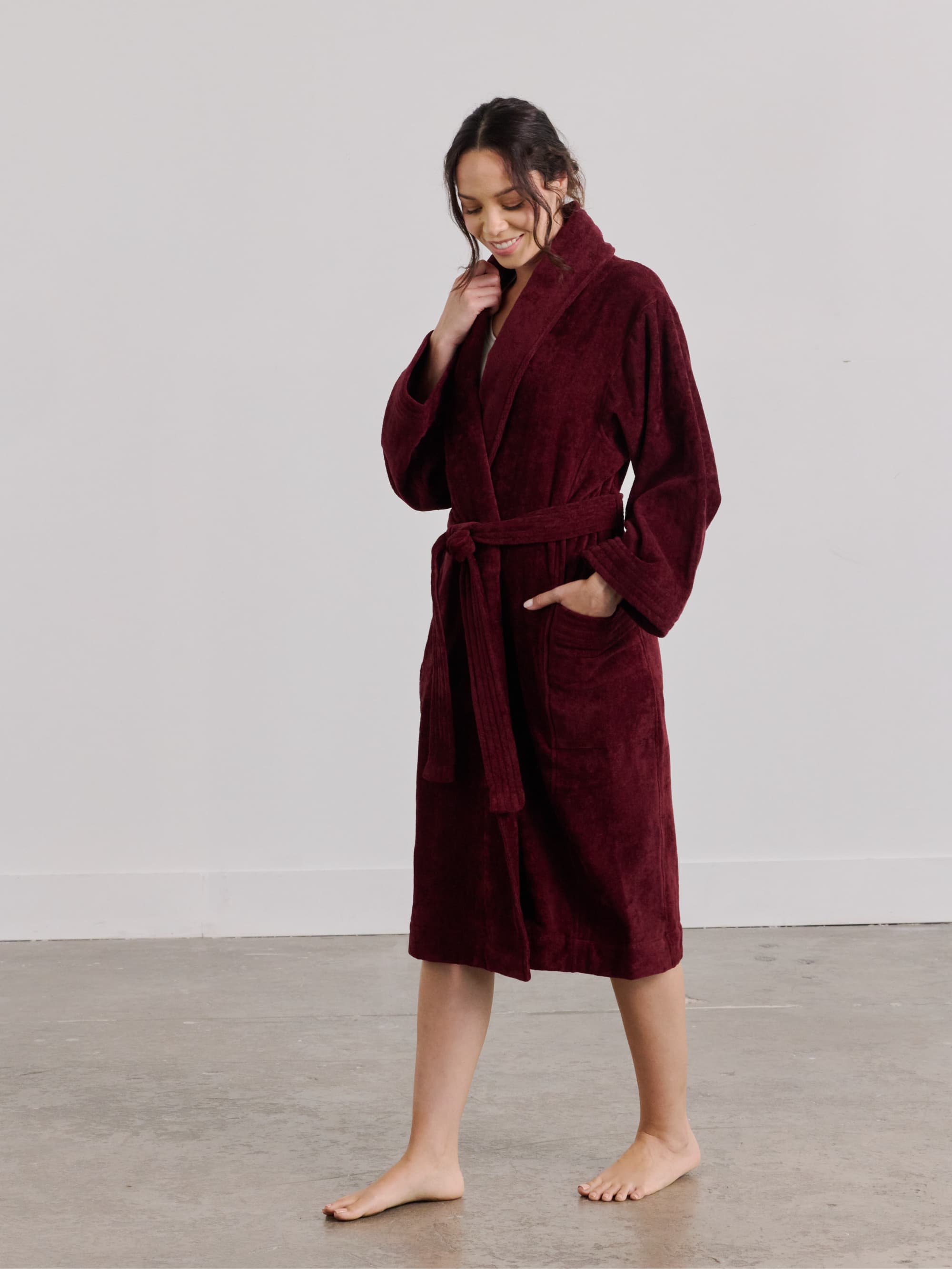 Organic French Terry Robe for Women - Soft & Cozy Bathrobe with Pockets - Perfect for Spa, Lounge & After Shower Relaxation