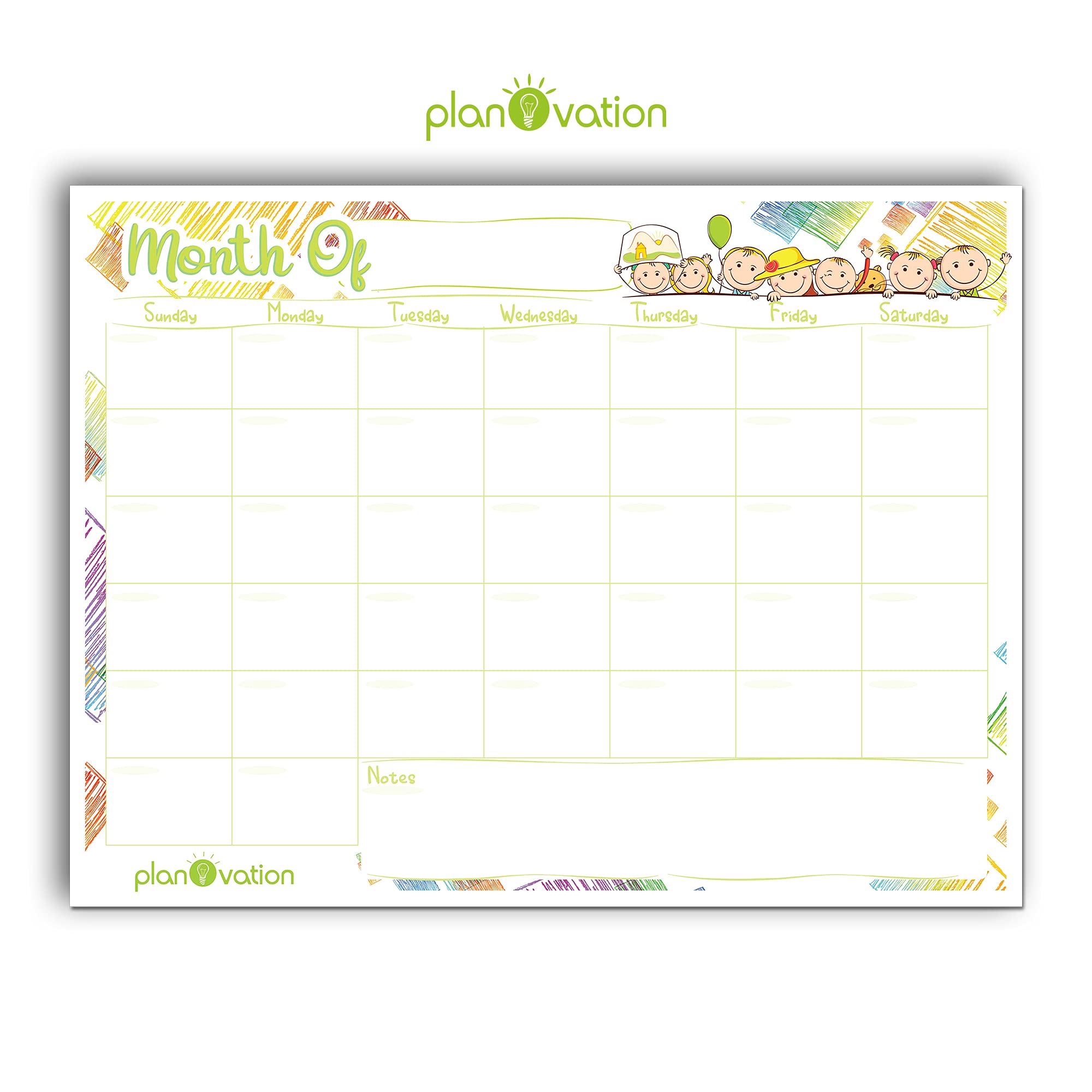 PlanOvation Magnetic Dry Erase Monthly Calendar Whiteboard for Refrigerator - Large 17x11 Inch Fridge Organizer with Marker & Eraser | Perfect for Kitchen, Office & Home Planning