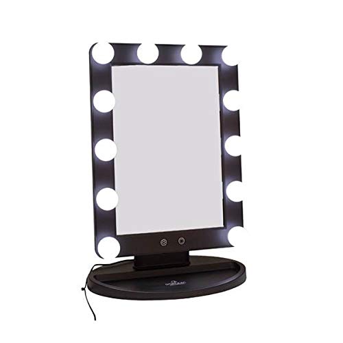 D'Orleac Vanity Mirror 30X45 cm with LED Lights - Black Framed Makeup Mirror for Bathroom, Bedroom, and Dressing Room