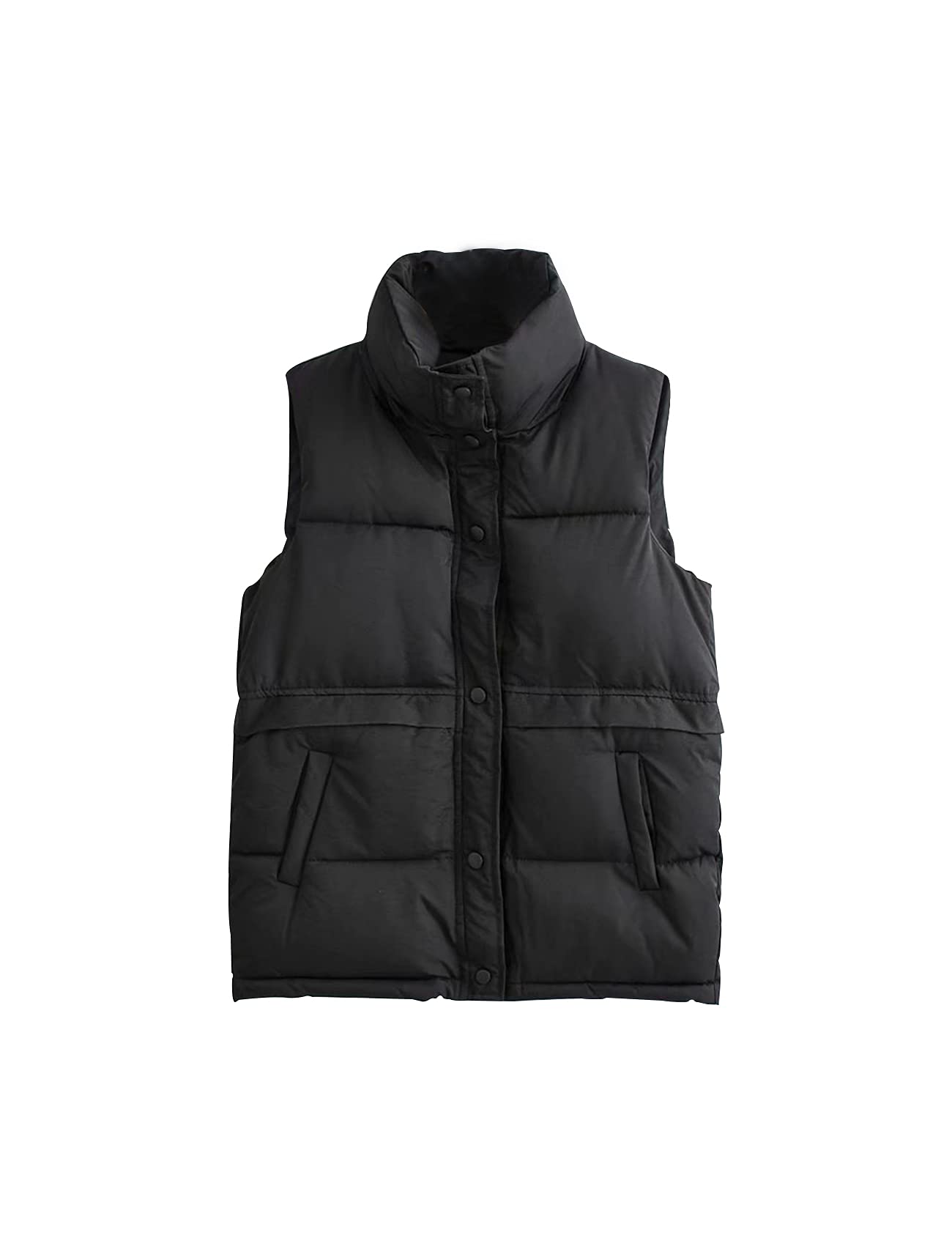 Gihuo Women's Quilted Puffer Vest Sleeveless Jacket - Lightweight Warm Outerwear for Fall, Winter, and Outdoor Activities