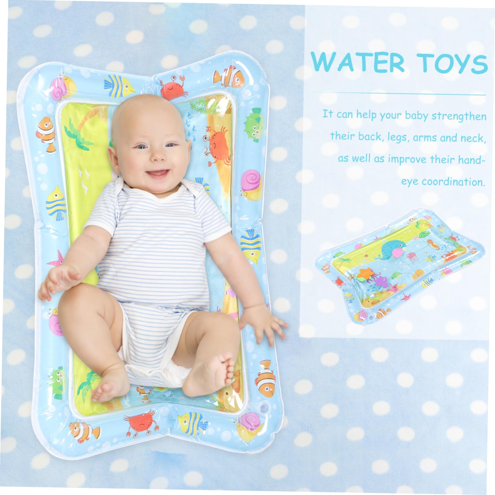 ORFOFE Inflatable Baby Water Play Mat - Sensory Tummy Time Activity Mat for Infants & Toddlers - Non-Toxic PVC, Portable & Easy to Clean - Perfect for Indoor/Outdoor Play, Developmental Learning & Sensory Exploration