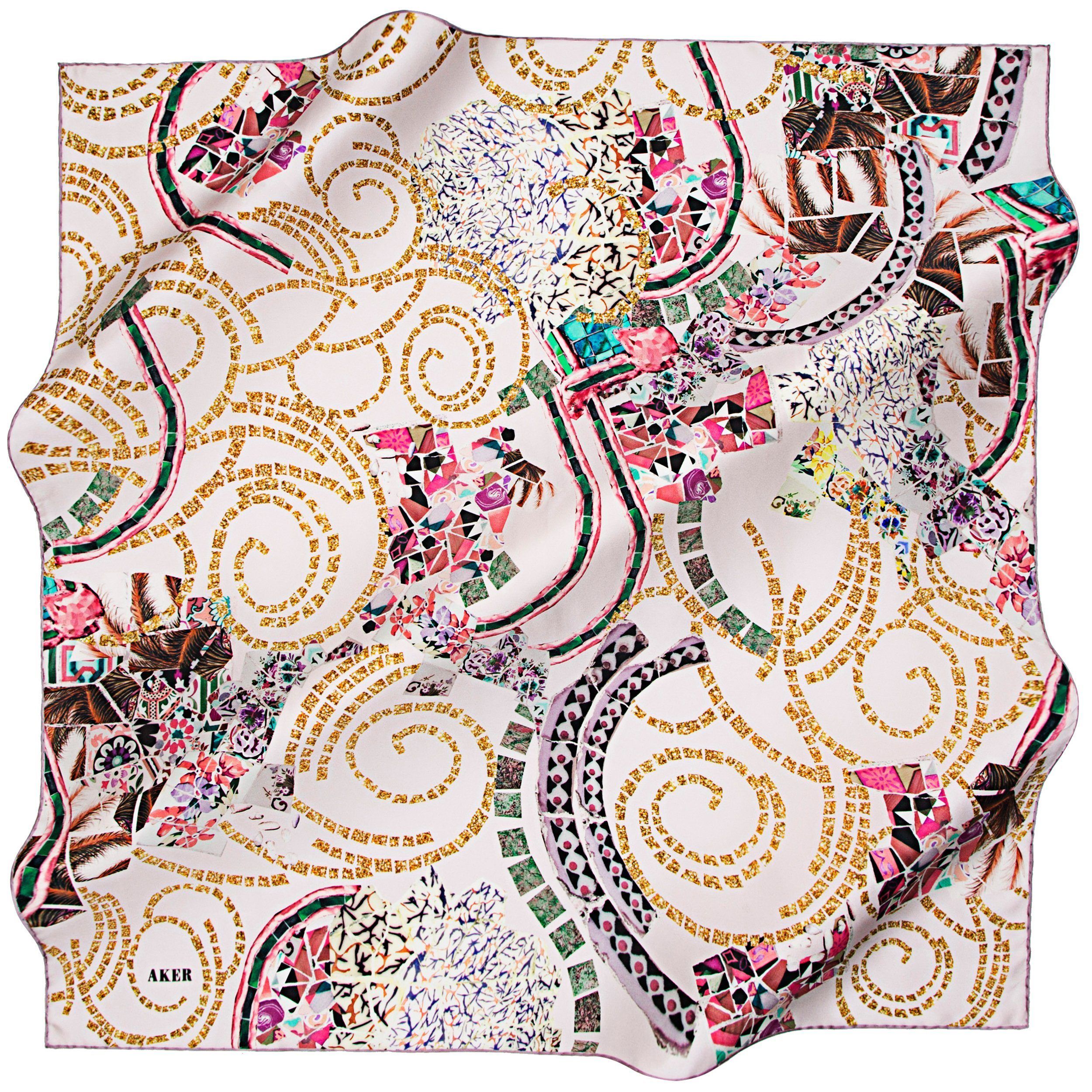 Aker Athens Magic Silk Scarf No. 91 - Luxury Womens Fashion Accessory for Travel, Office & Special Occasions