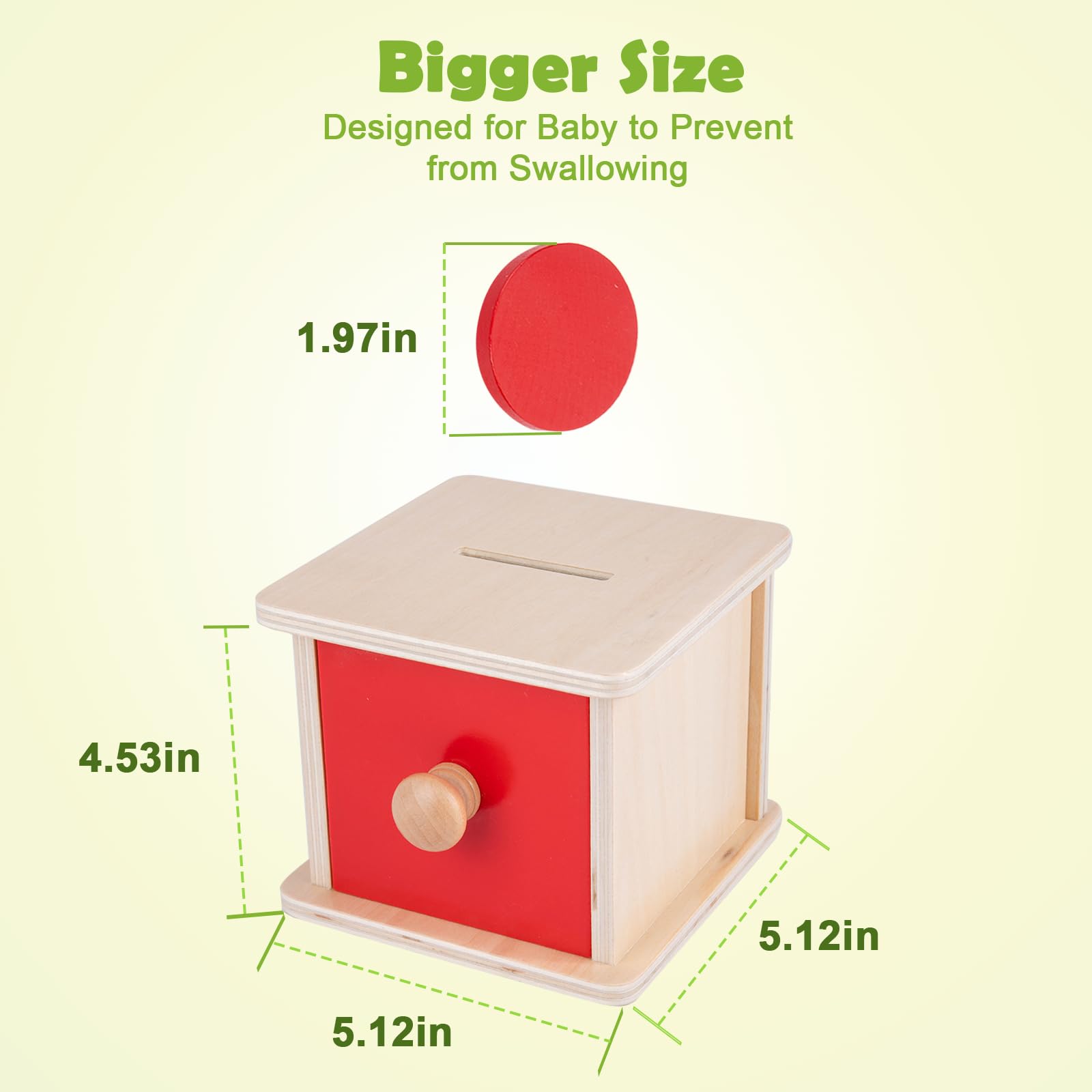 Adena Montessori Coin Lock Box - 2 in 1 Wooden Object Permanence Box with Coins for Babies 6-12 Months | Early Learning Toy for Problem Solving Skills | Perfect Gift for 1 Year Old Toddlers | Great for Montessori Classroom & Home Playtime