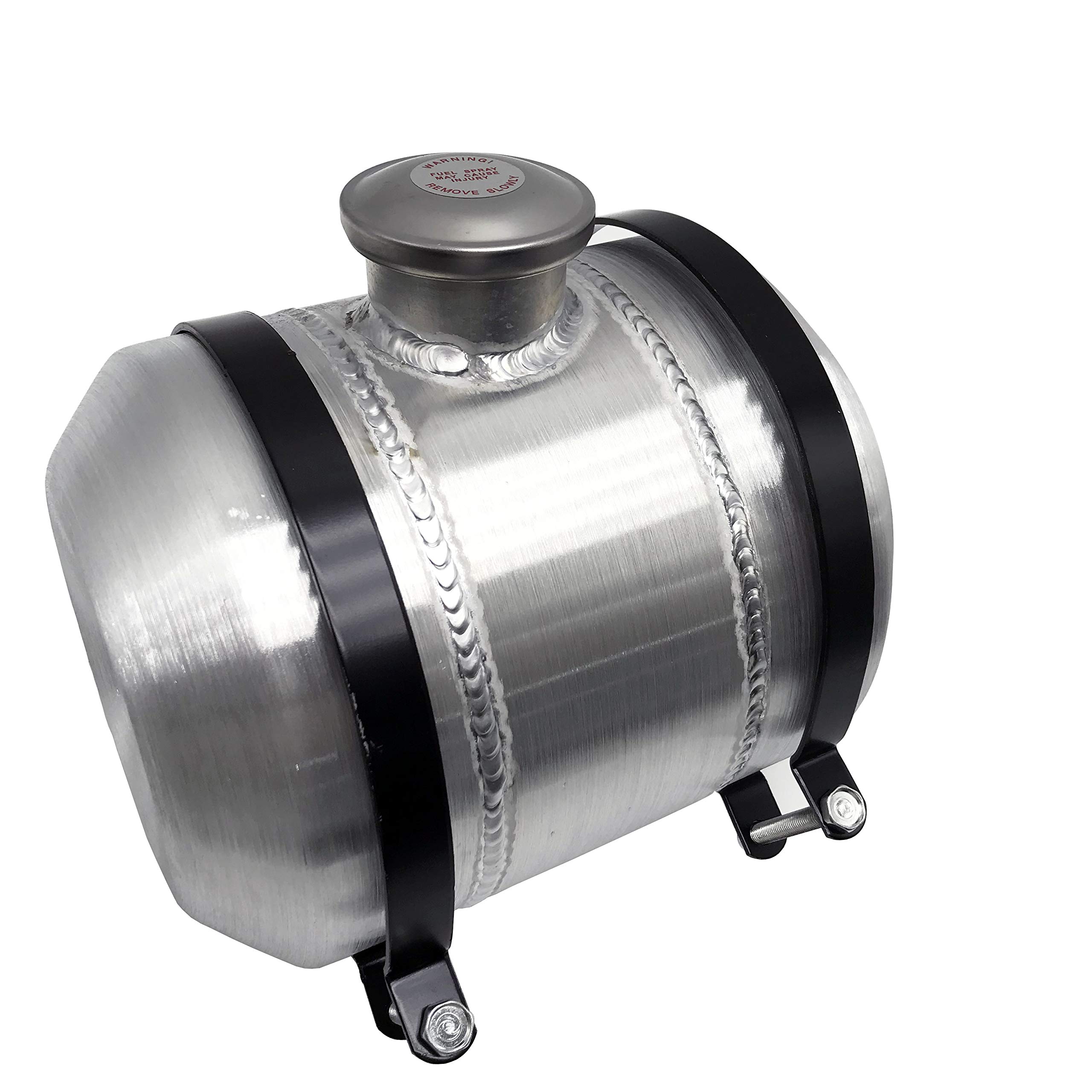 JSD 2 Gallon 8 x 10 Inch Spun Aluminum Gas Tank with 1/4 NPT Outlet & Center Fill - Perfect for Motorcycles, ATVs, Go-Karts, and Small Engine Applications