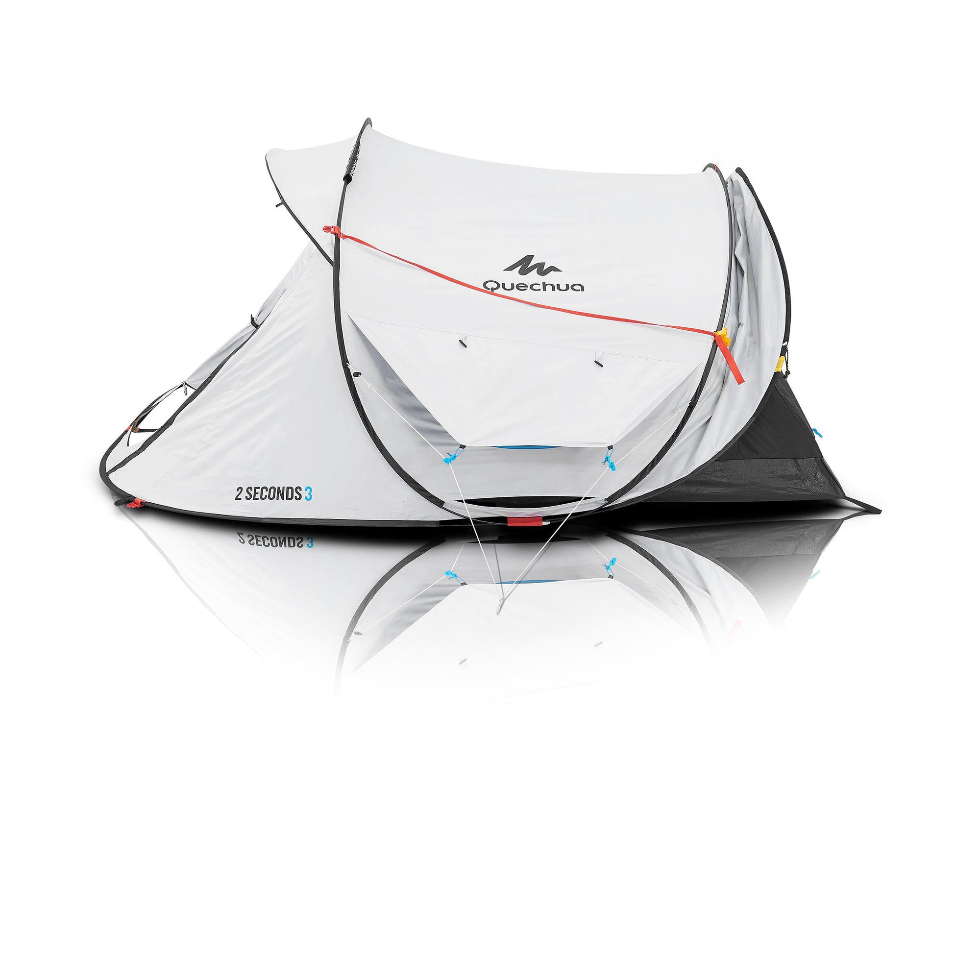 Quechua 2 Second Fresh & Black Waterproof Pop Up Camping Tent for 3 Person - Instant Setup for Hiking, Backpacking & Outdoor Adventures