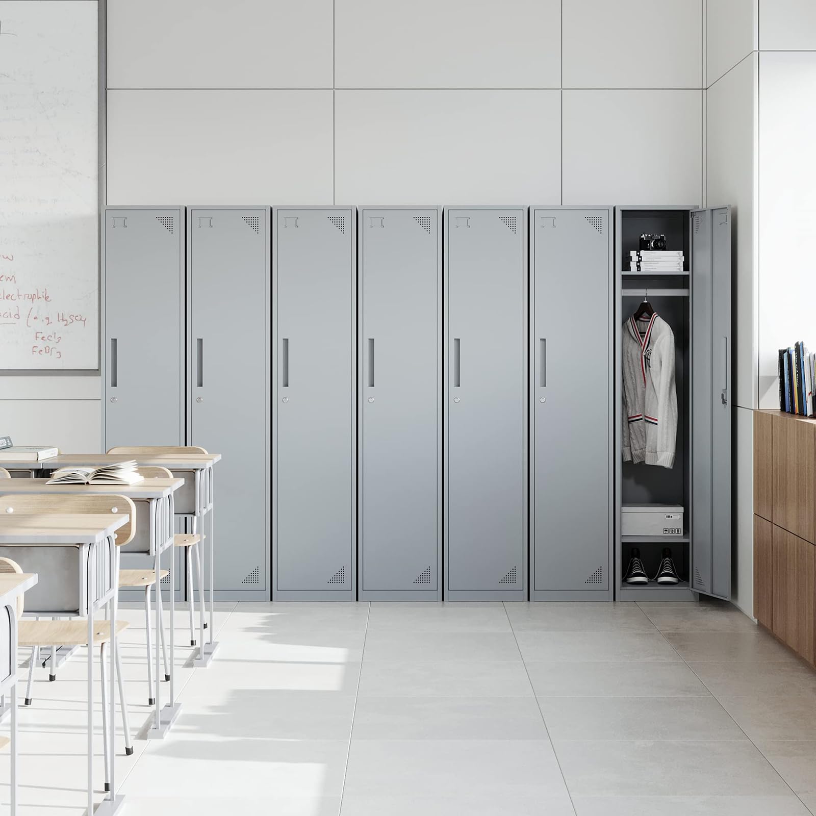 STANI Heavy Duty Metal Locker with Lock - Secure Steel Storage Cabinet for Home, Gym, School & Office - Employee Lockers, Tall Storage Locker for Clothes, Shoes & Equipment (Ideal for Lockers Rooms, Workplaces & Fitness Centers)
