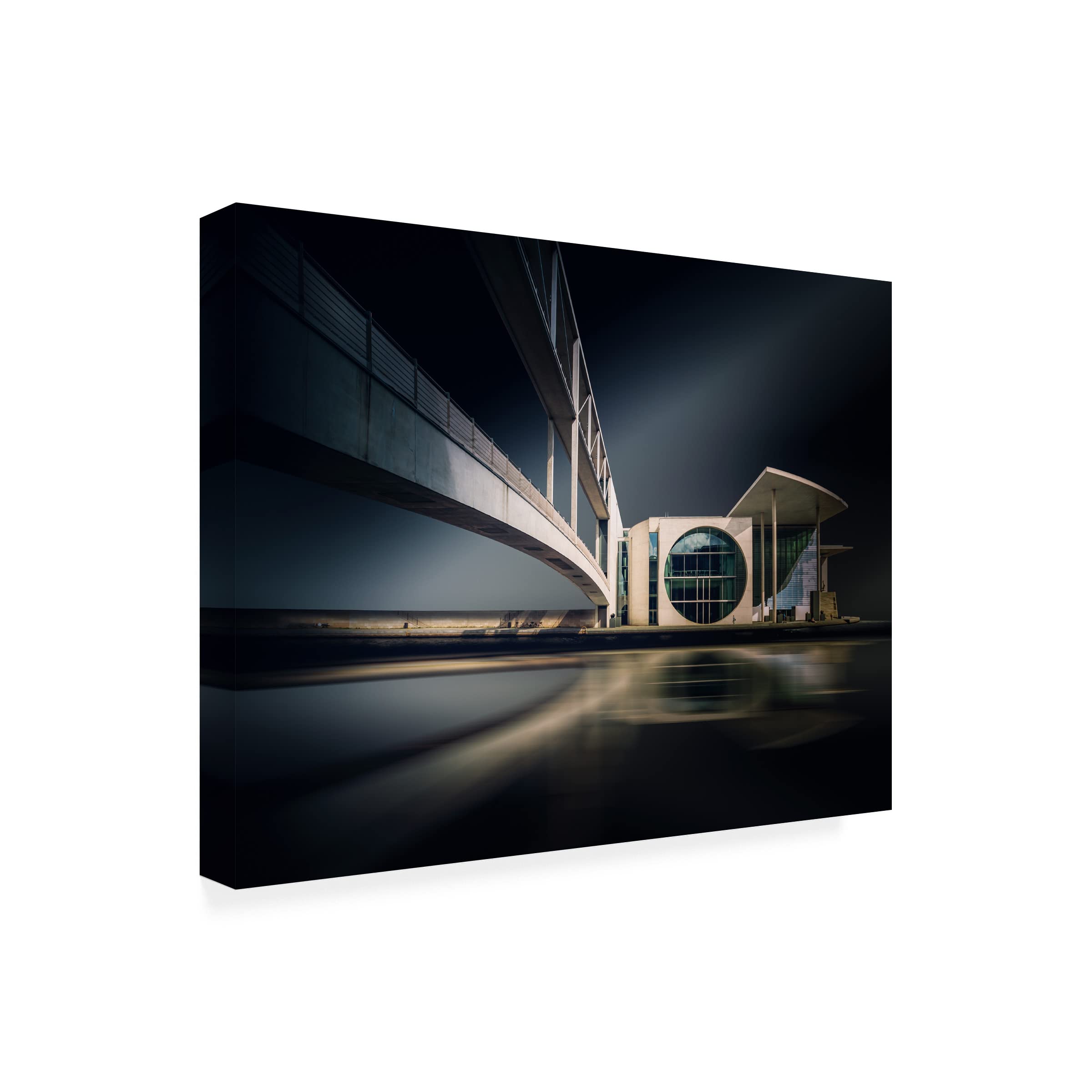 Trademark Fine Art 'Bridge' Canvas Wall Art by Jorg Vollrath - Stunning Landscape Painting for Living Room, Bedroom & Office Decor