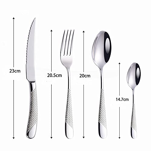 24-Piece Stainless Steel Silverware Flatware Set - Gold Cutlery Set for Dining, Includes Spoon Fork Knife - Eco-Friendly & Dishwasher Safe Dinnerware for Home, Restaurant, Party & Everyday Use