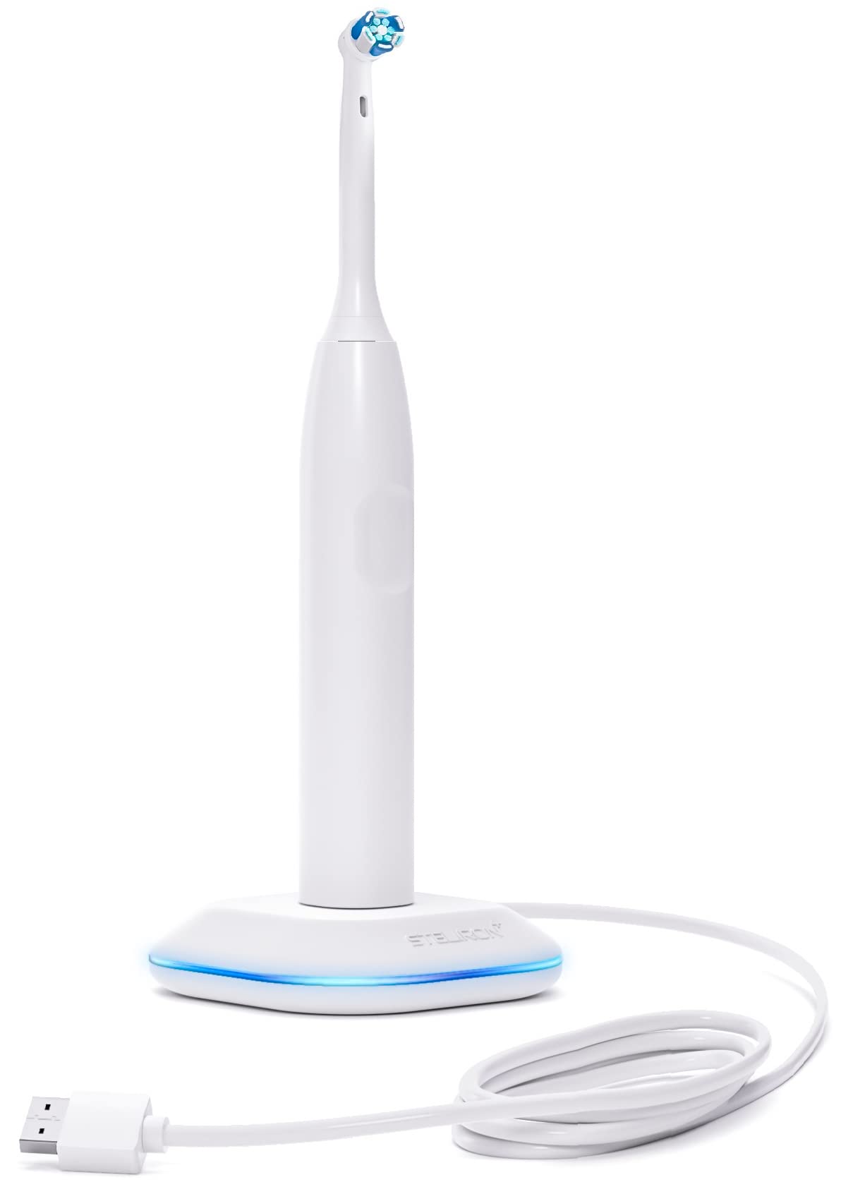 Braun Oral-B 3757 Electric Toothbrush Replacement Charger - Waterproof Inductive Base with USB Power Cord & LED Indicator | Travel-Friendly Charging Station for Braun Oral-B Series (Home, Office, Travel Use)