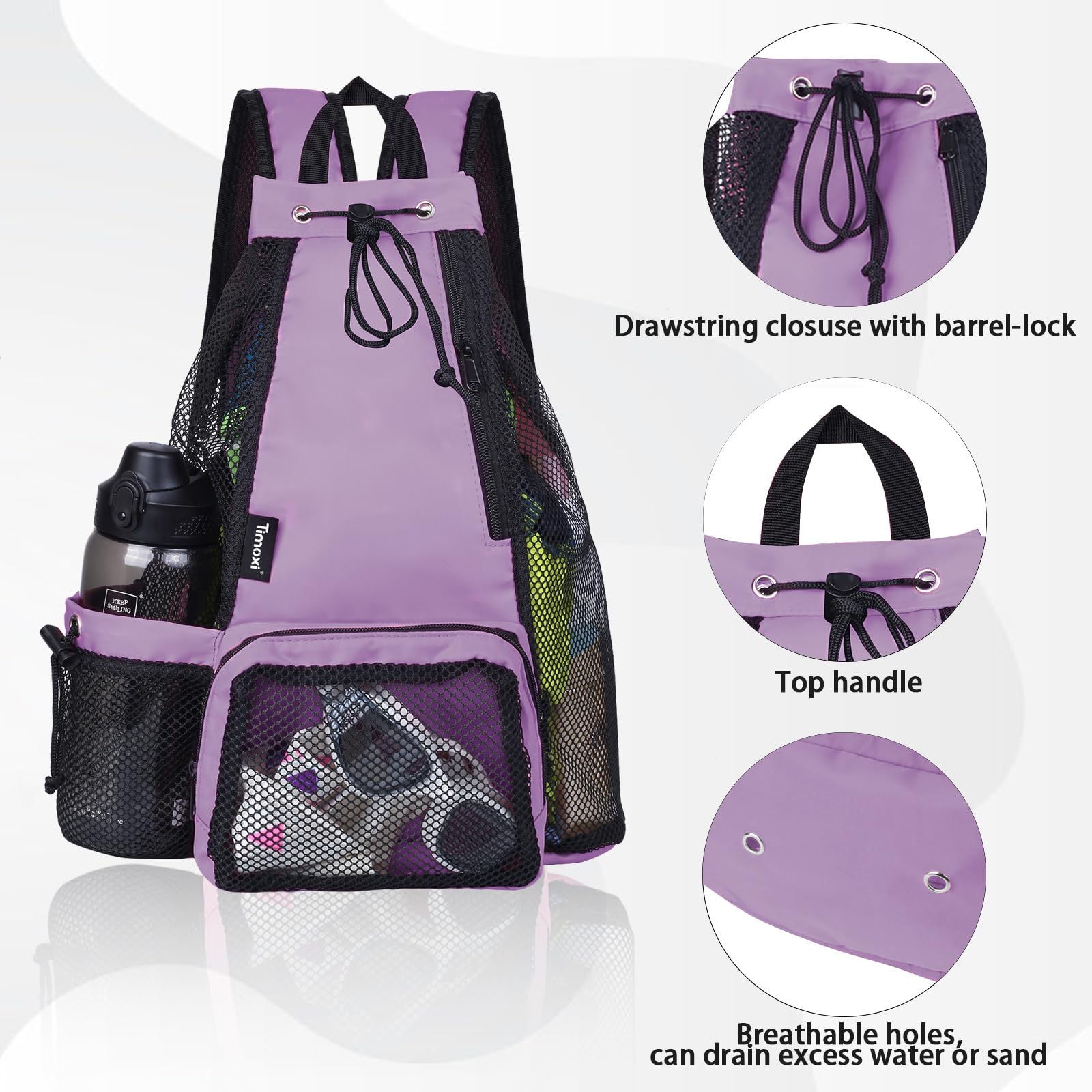 Waterproof Swim Backpack with Padded Shoulder Straps & Wet Pocket - Lightweight Mesh Beach Bag for Swimming, Gym, Travel & Sports | Perfect for Pool, Beach Vacation & Fitness Workouts