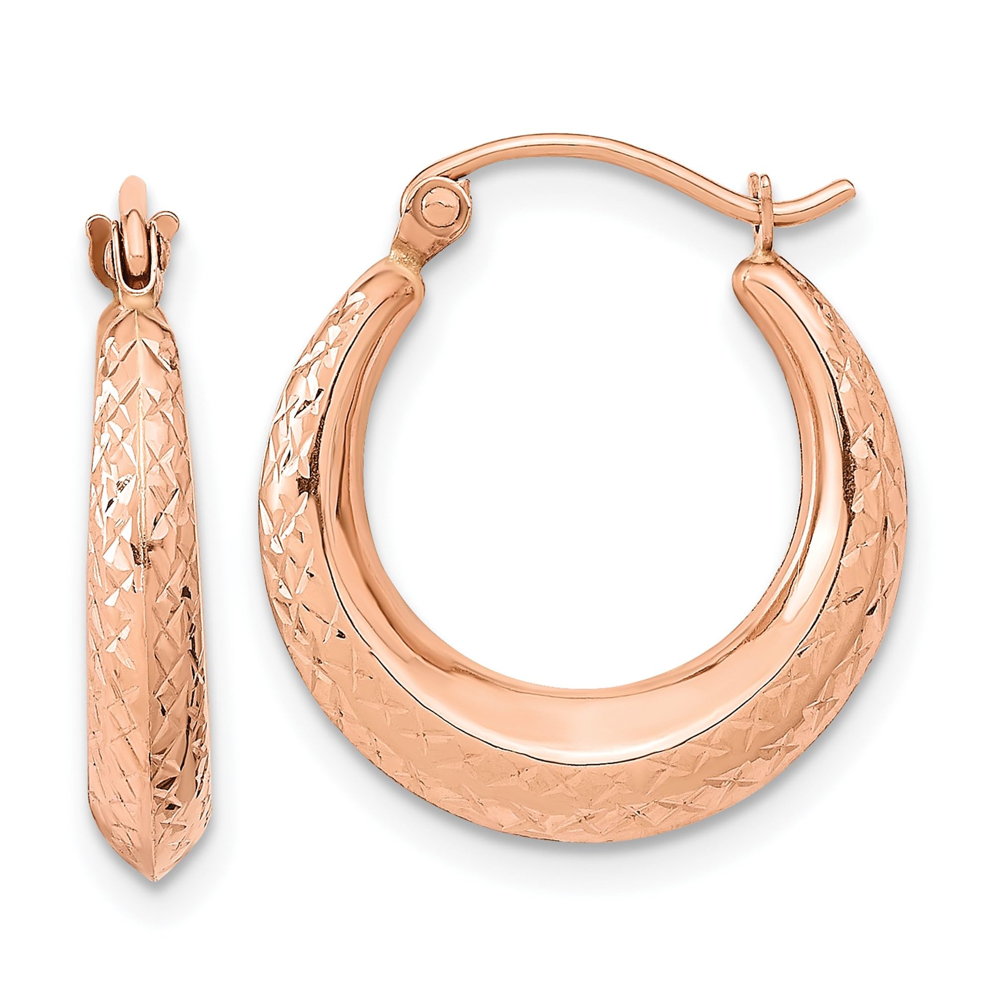 14K Solid Rose Pink Gold Small Hoop Earrings for Women - Dainty Rose Gold Hoops for Everyday Wear, Gift for Her, Valentine's Day Jewelry