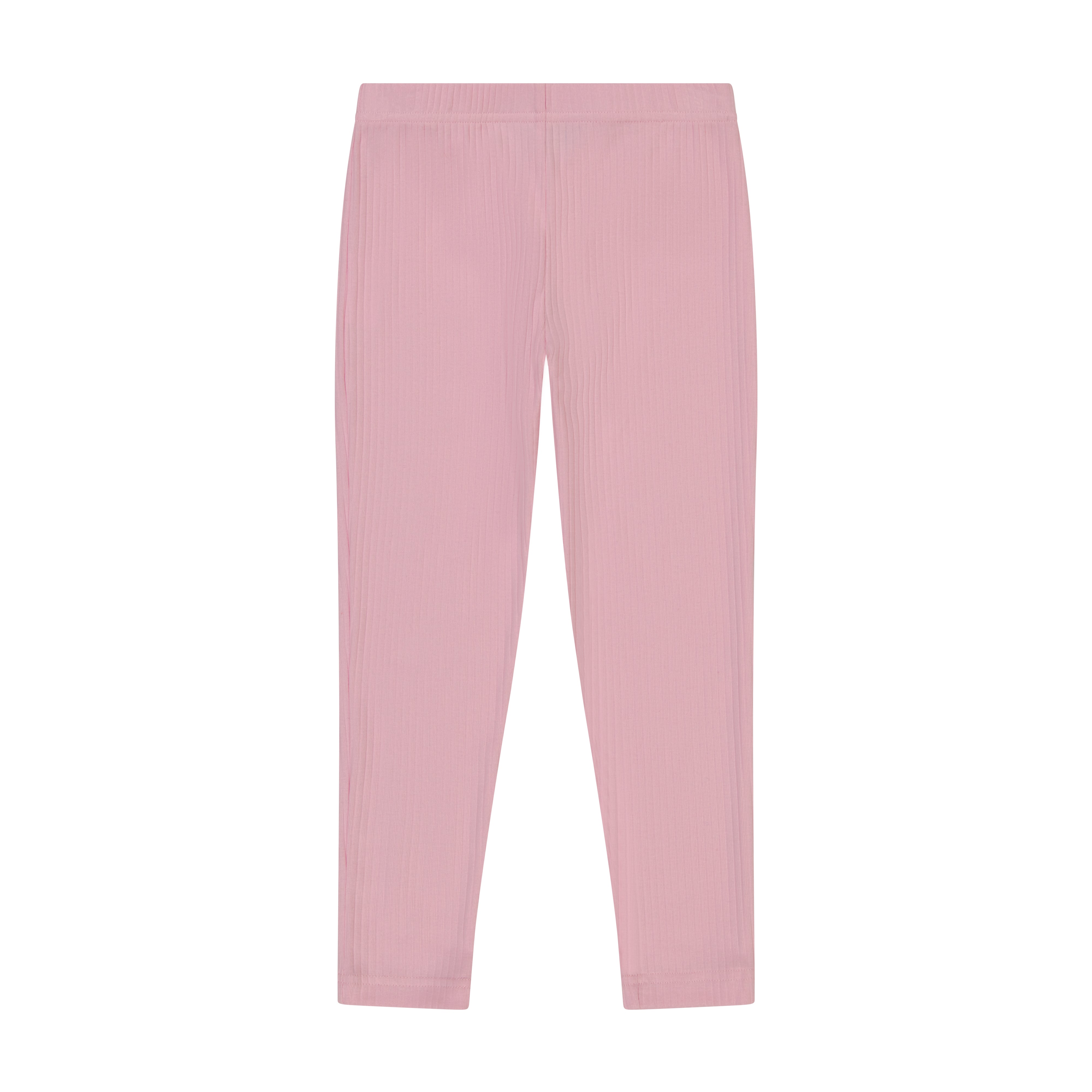 High Waist Light Pink Ribbed Knit Leggings for Women - Comfortable Yoga Pants for Workout, Lounge & Everyday Wear
