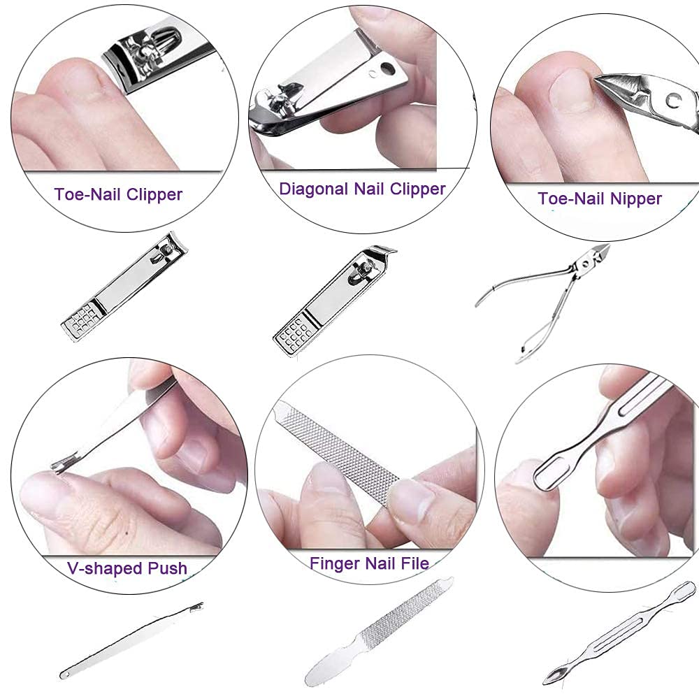 Professional 7-in-1 Pedicure & Manicure Tools Kit - Portable Nail Care Set for Travel & Home Use - Perfect for Salon-Quality Nails Anywhere
