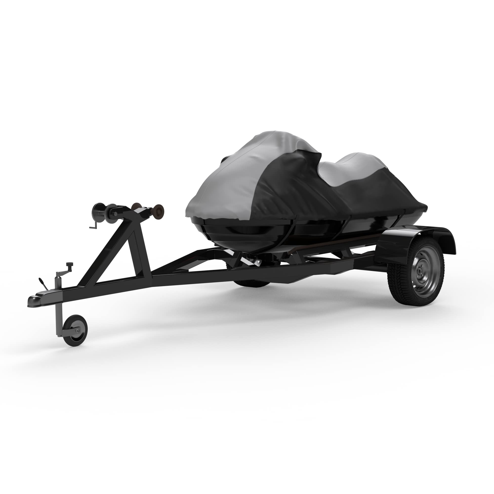 2024 Premium Weatherproof Jet Ski Cover for 2019 Yamaha EXR - Heavy Duty Gray/Black Waterproof Protection - UV Resistant, Trailerable with Included Straps & Storage Bag - Perfect for Outdoor Storage, Boat Trailers & Marine Use
