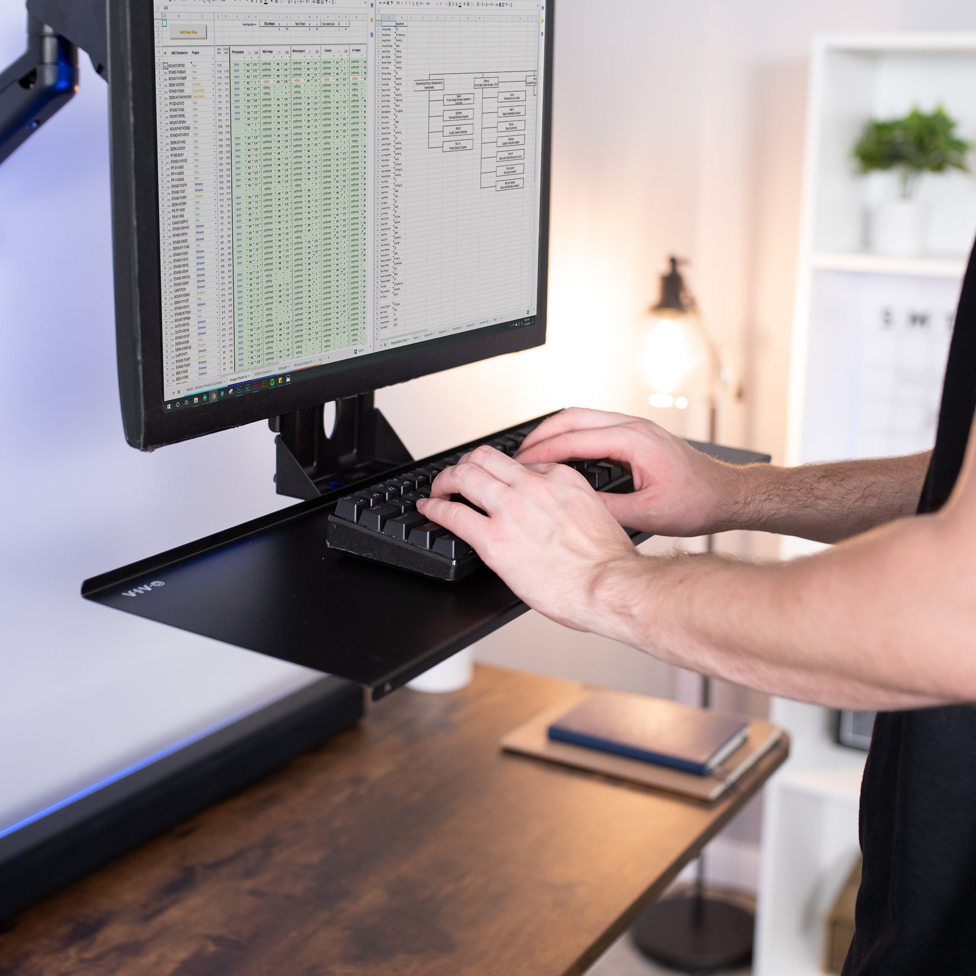 VESA Mount Keyboard Tray Attachment - Adjustable Under Desk Keyboard Holder for Ergonomic Workspace Setup | Perfect for Home Office, Gaming & Computer Desks