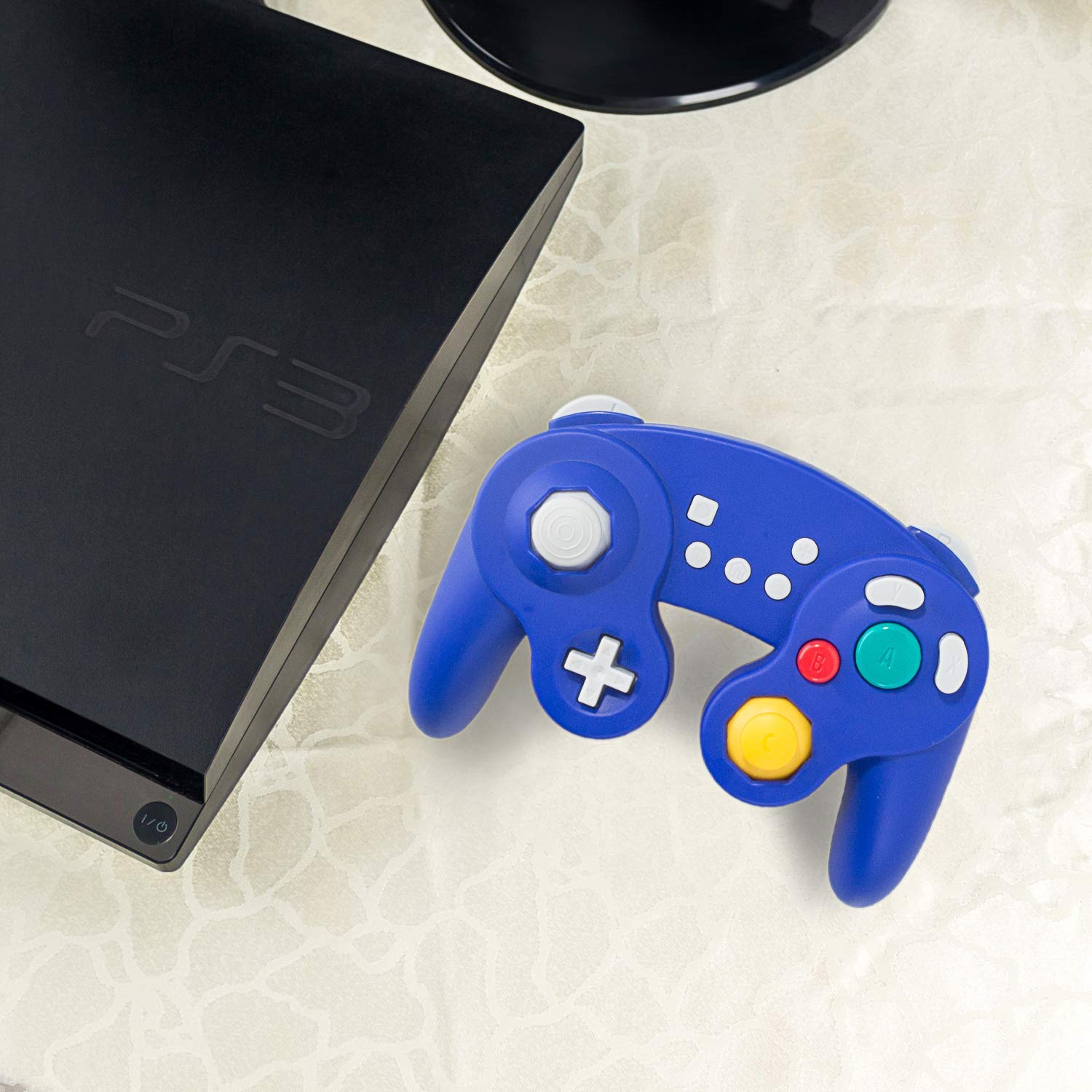 EXLENE Wireless Gamecube Controller for Nintendo Switch/Lite/PC/Android/iOS/Steam - Pro Controller with Wake Up, Motion Control, Adjustable Vibration, Turbo & Auto Turbo (Upgraded Blue) - Perfect for Gaming, Streaming & Multiplayer Sessions