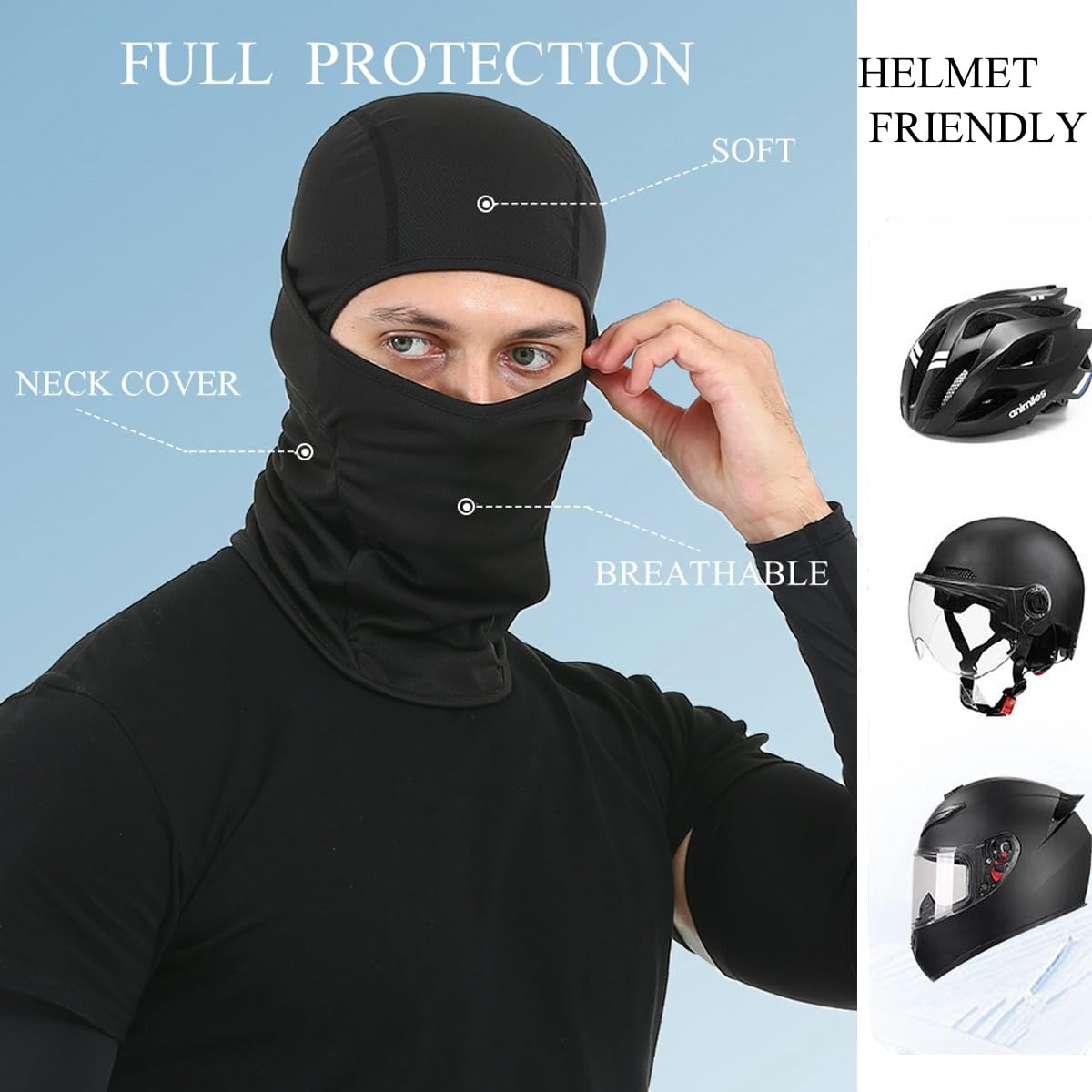 Breathable Balaclava Ski Mask for Men & Women - Full Face Cover, Neck Gaiter Scarf for Motorcycle, Fishing, Cycling & Winter Sports | Cold Weather Protection & Outdoor Activities