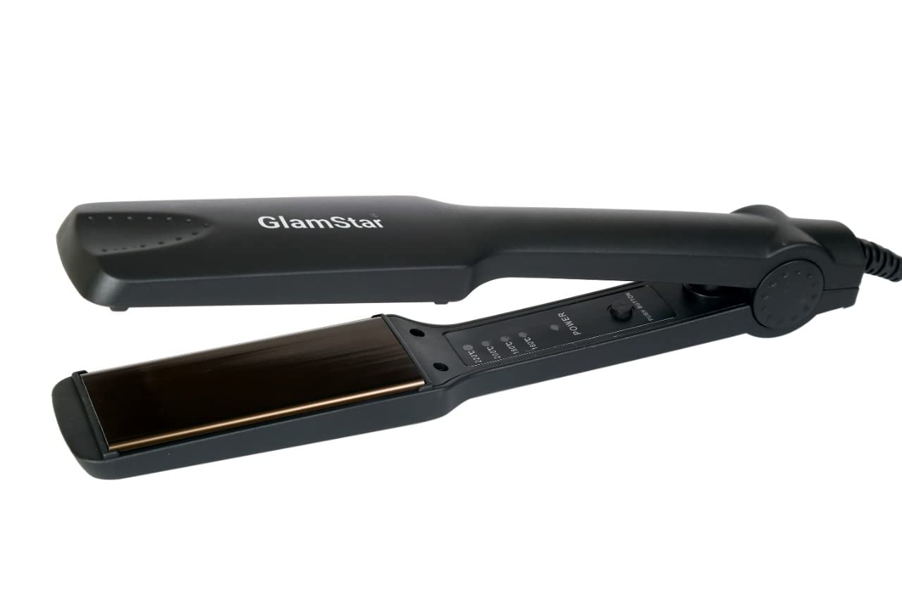 GlamStar Professional Hair Straightener KM329 - 1 Inch Flat Iron for Smooth & Shiny Hair - Perfect for Home, Salon & Travel Use
