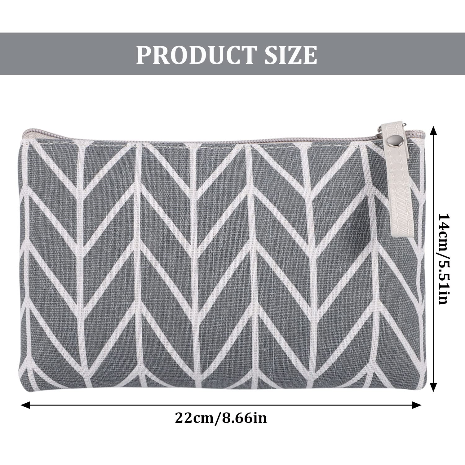 SUMAJU 4 Pack Canvas Makeup Bags for Women - Waterproof Travel Cosmetic Organizer with Zipper, Multi-Functional Toiletry Pouch for Makeup Brushes & Essentials - Perfect for Travel, Gym, Daily Use & Christmas Stocking Stuffers Gifts