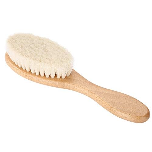 Wooden Hair Cleaning Brush with Soft Goat Hair Bristles - Natural Oil Head Massage Brush for Men & Women | Perfect for Scalp Care, Styling and Relaxation at Home or Salon