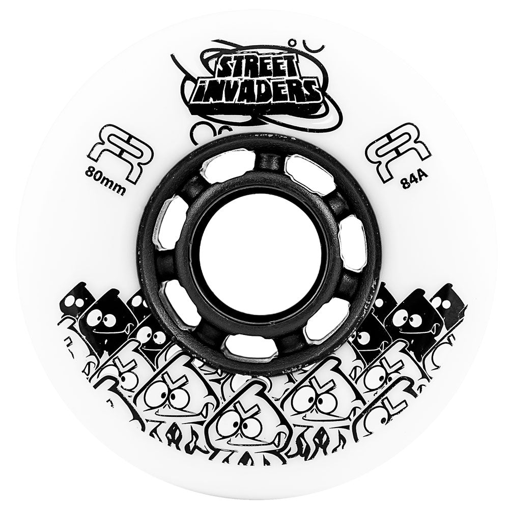 FR Street Invader 80mm Inline Skate Wheels - 4 Pack - High Performance Wheels for Aggressive Skating, Urban Streets & Outdoor Rollerblading
