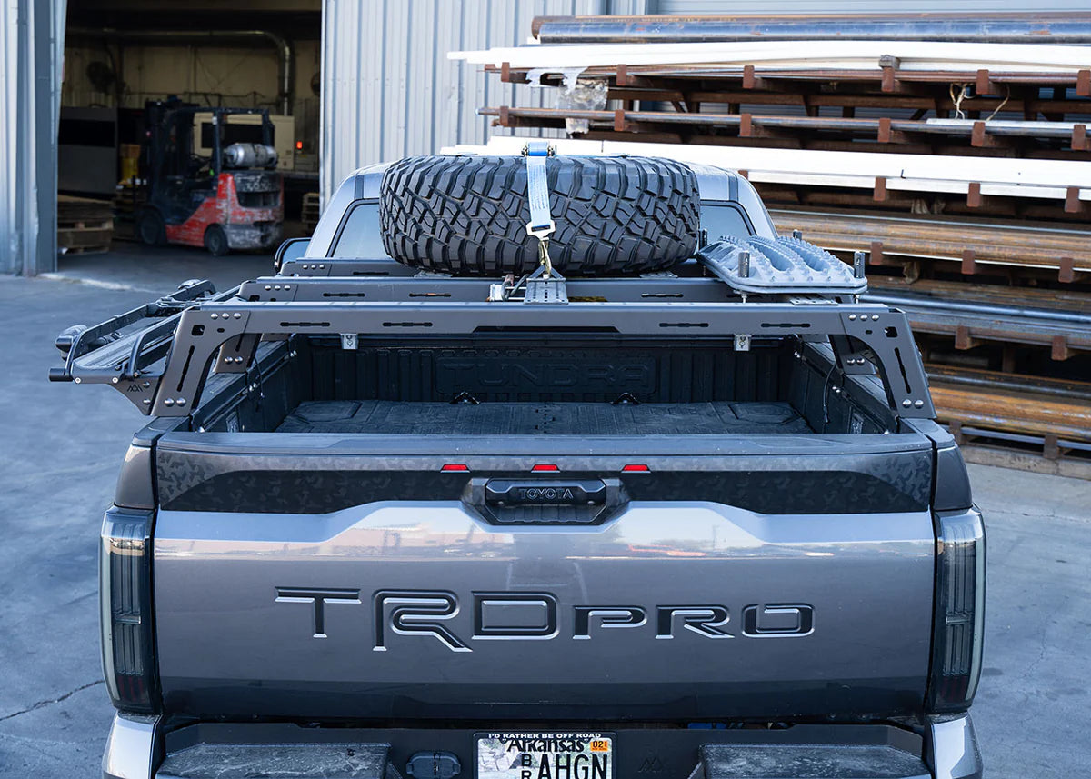 2022+ Toyota Tundra Mid Height Bed Rack - Heavy Duty Aluminum Truck Bed Rack for Off-Road & Camping Gear | Perfect for Overlanding, Hunting & Outdoor Adventures